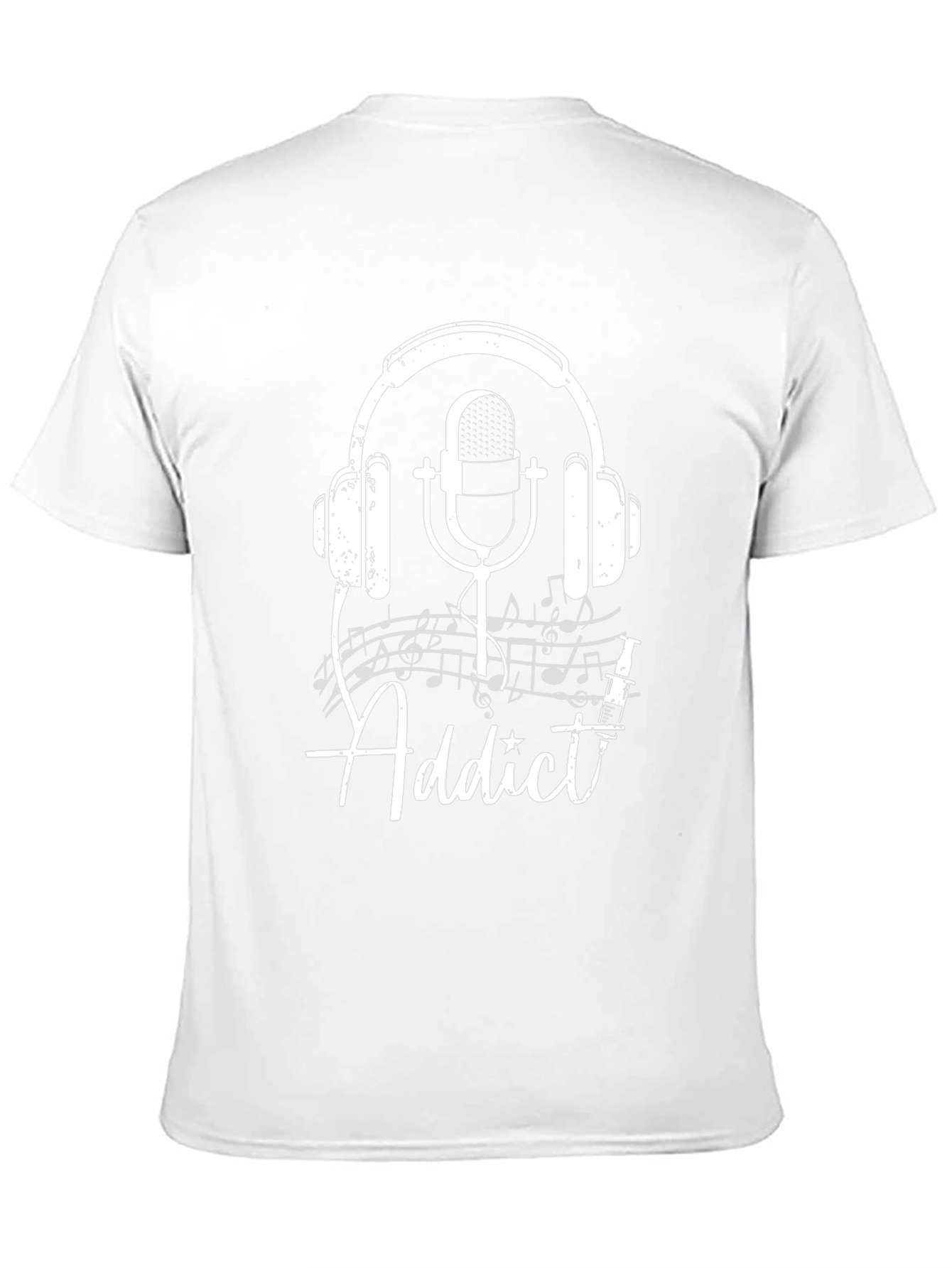 Music Addict T-Shirt - Headphones and Microphone Design