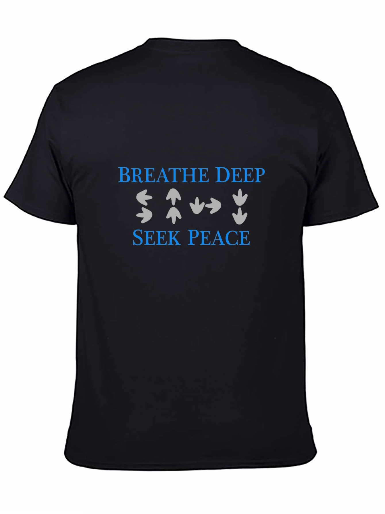 Breathe Deep Seek Peace Mens Black T-Shirt