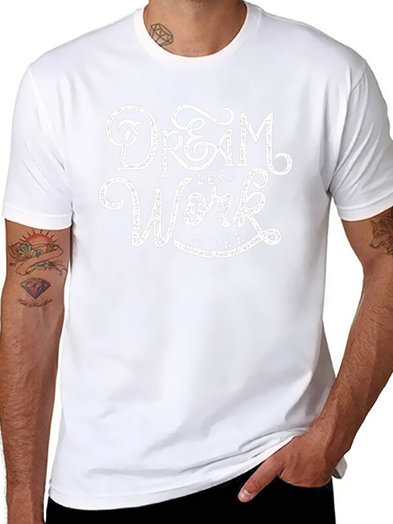 Dream Less Work More Black Graphic Tee