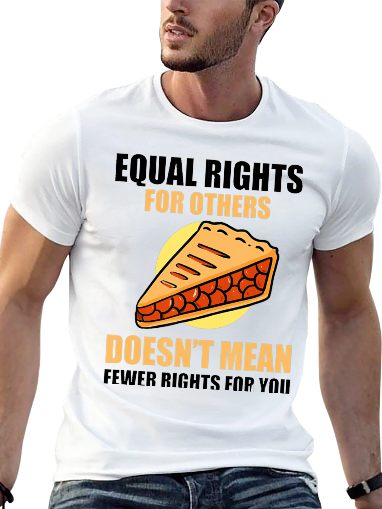 Equal Rights Pie Chart Black T-Shirt
