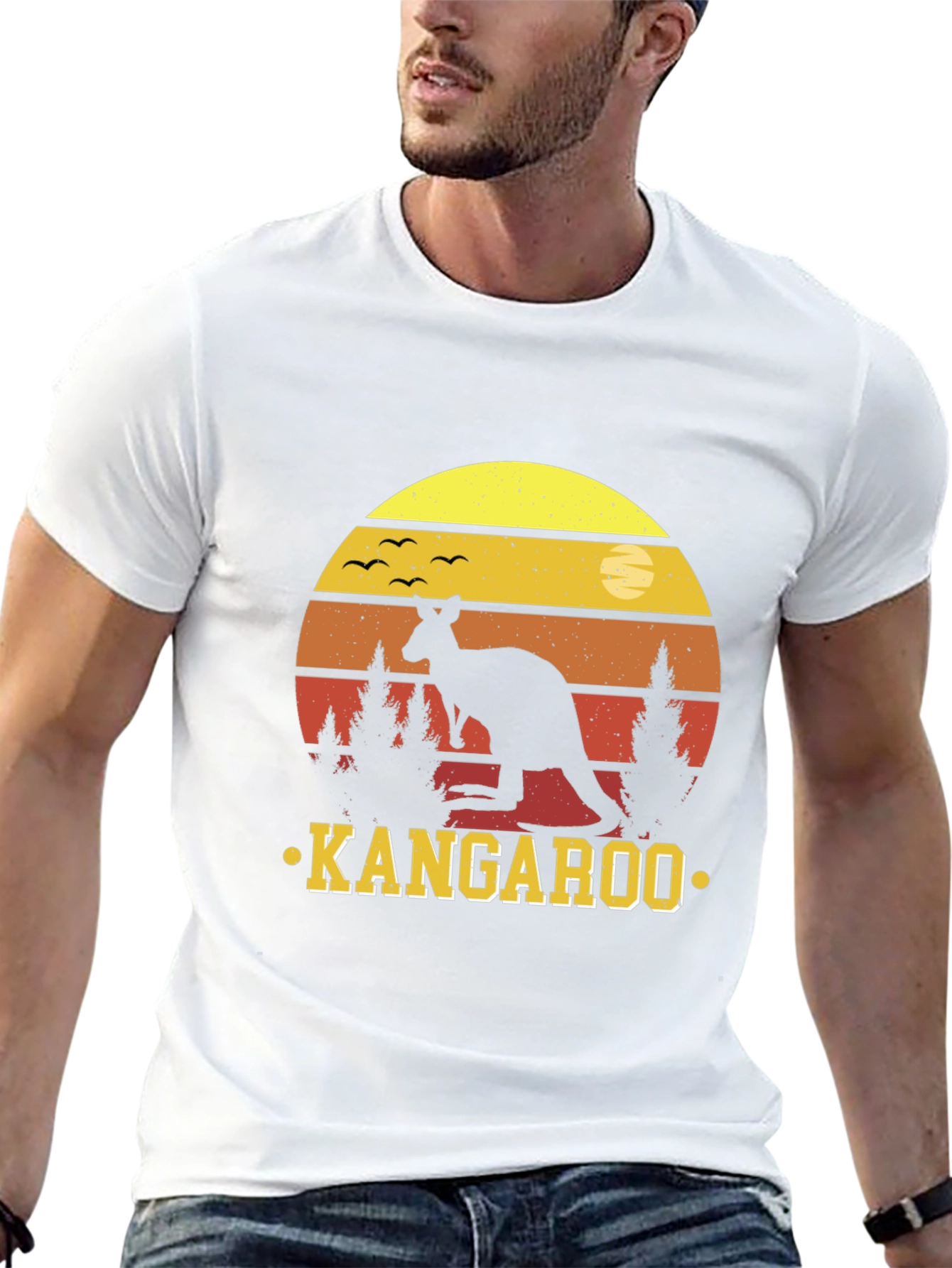 Kangaroo Sunset T-Shirt - Australian Wildlife Design