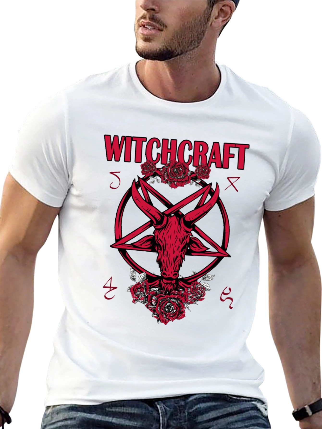 Witchcraft Baphomet Graphic Tee - Gothic Style