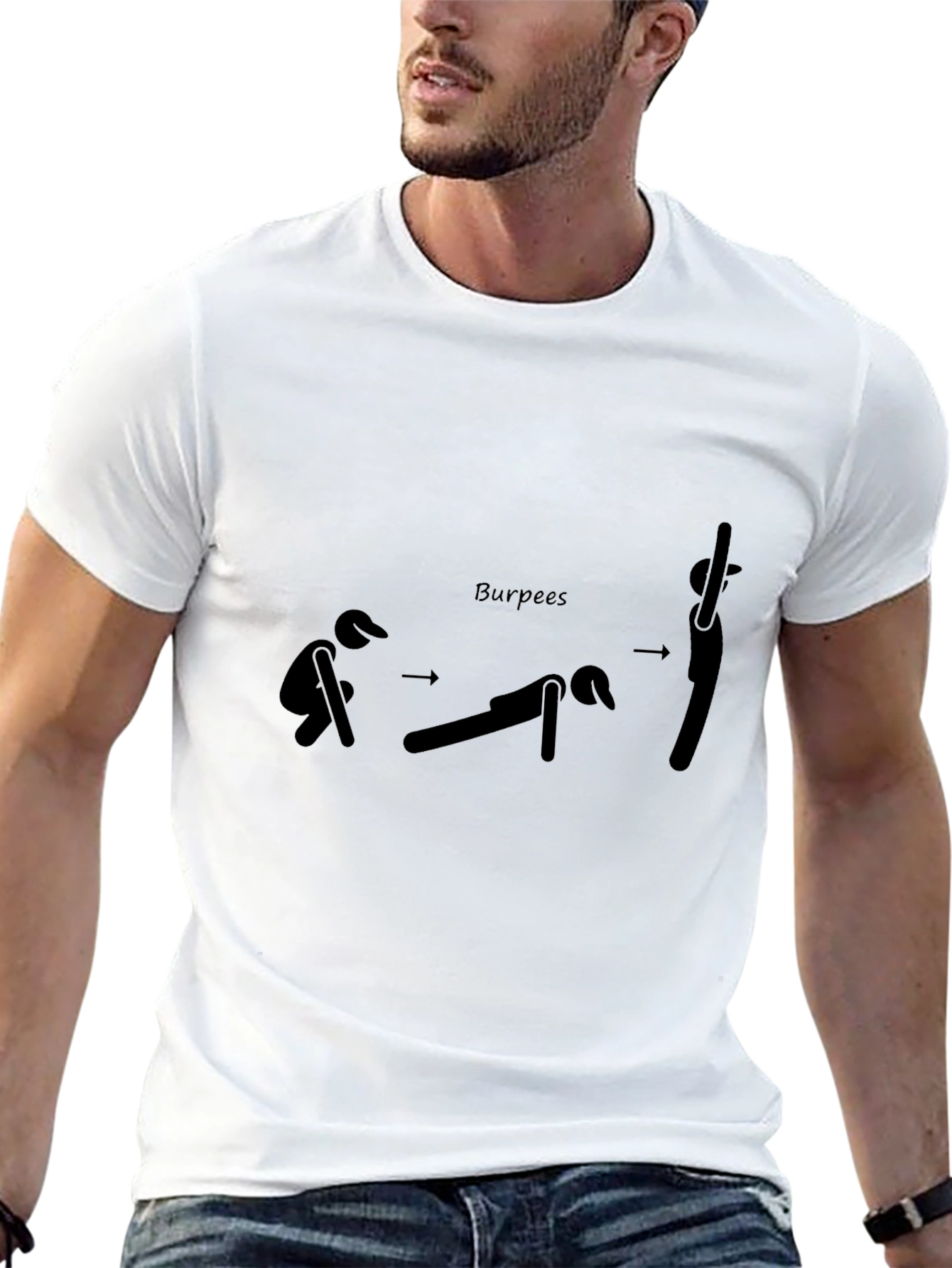 Burpees Workout Graphic T-Shirt - Black