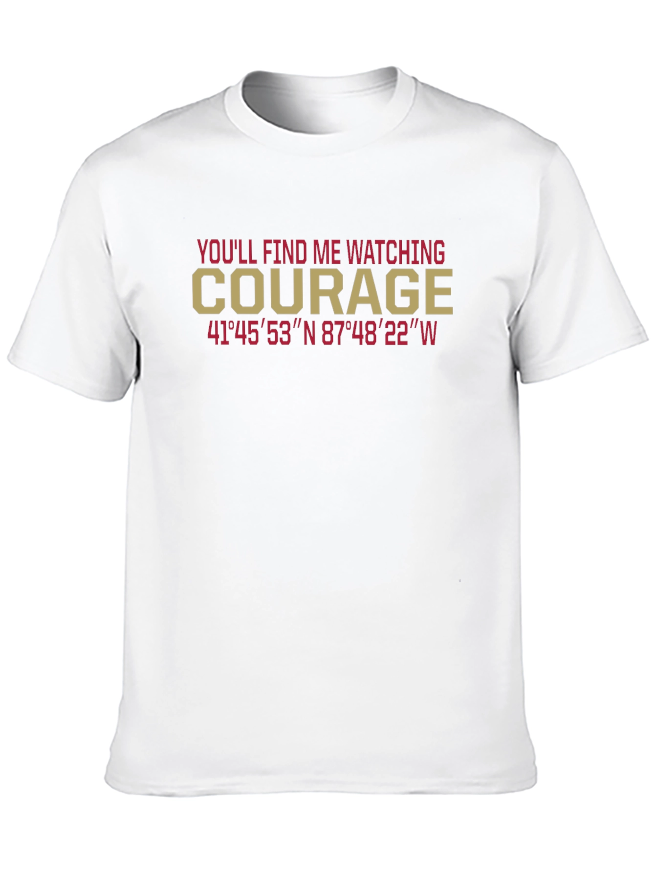 Courage Watching T-Shirt with Coordinates - Black