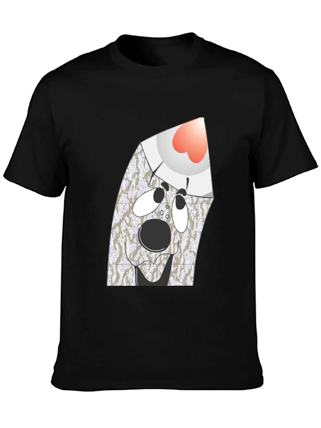 Surprised Ghost Graphic Tee - Black Cotton Blend