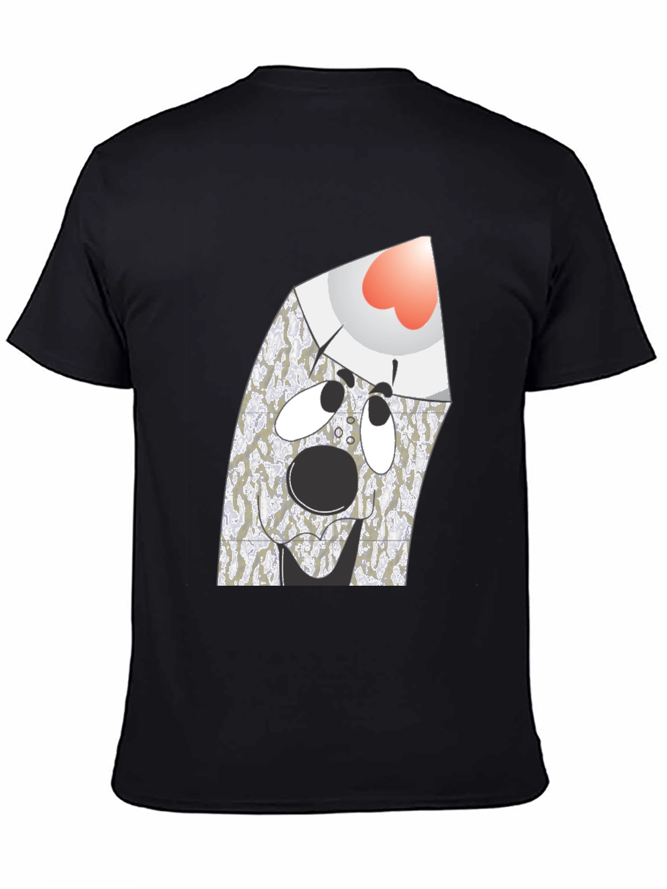 Surprised Ghost Graphic Tee - Black Cotton Blend