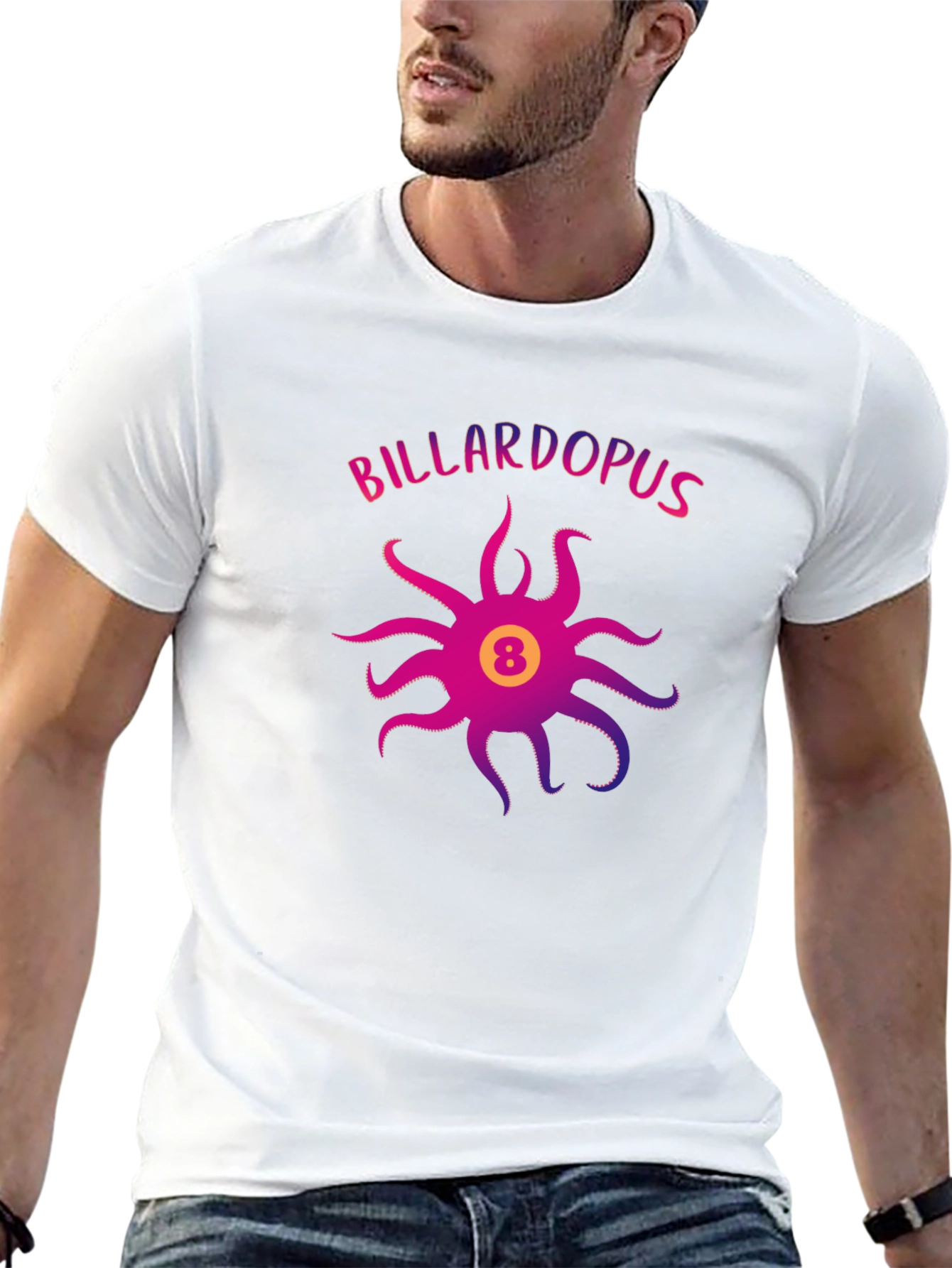 Billardopus Black T-Shirt - Octopus Billiards Design