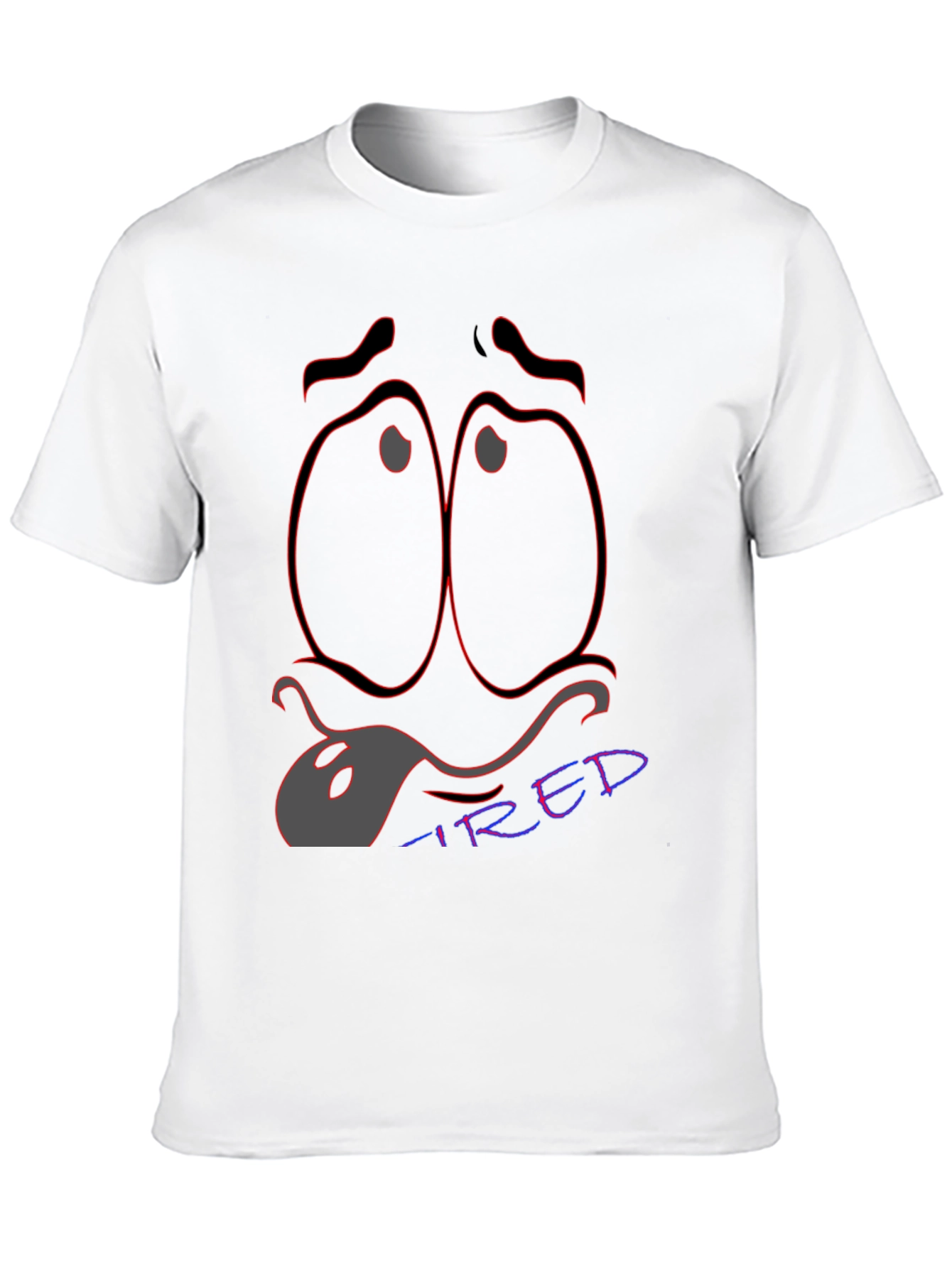 Tired Expression T-Shirt - Unique Graphic Tee