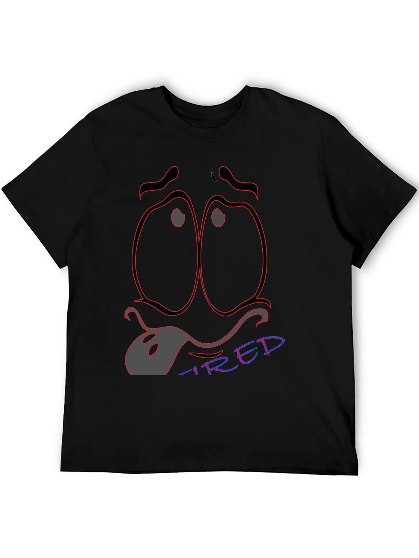 Tired Expression T-Shirt - Unique Graphic Tee