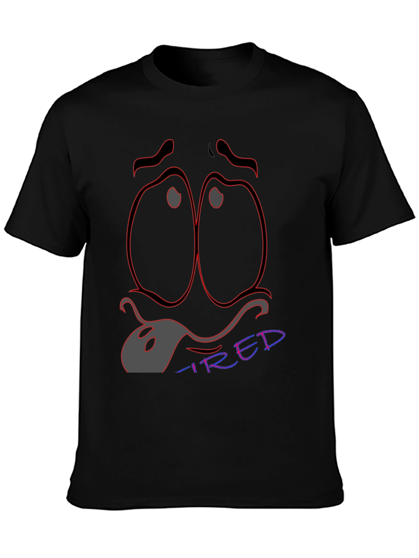 Tired Expression T-Shirt - Unique Graphic Tee