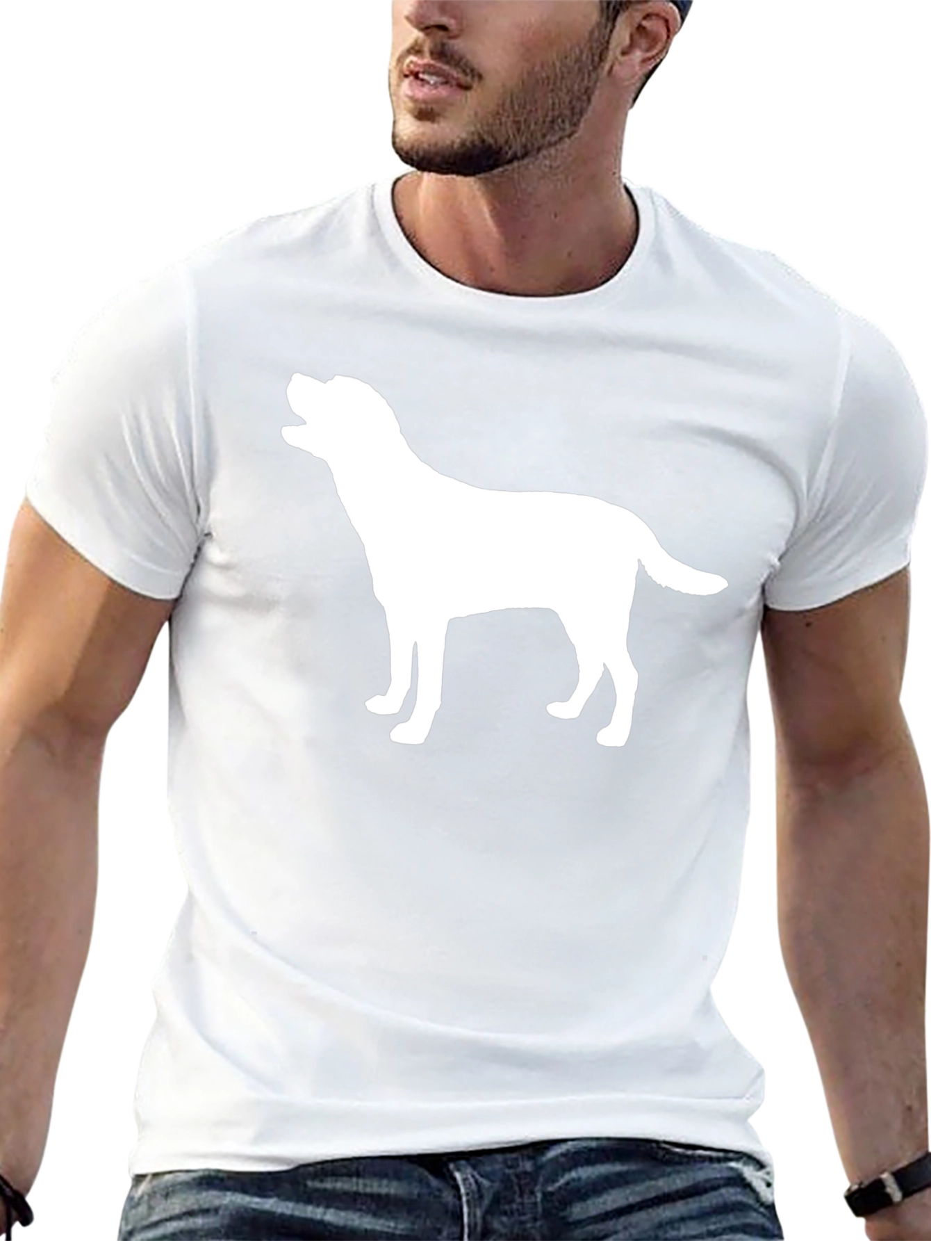 Dog Silhouette Graphic Tee - Black