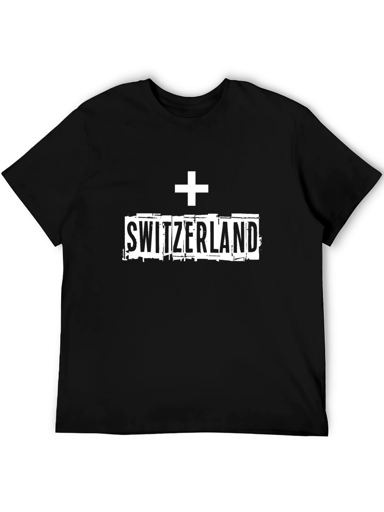 Switzerland Graphic Tee - Black Cotton Casual Shirt