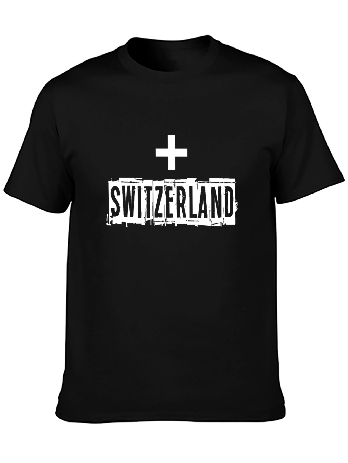 Switzerland Graphic Tee - Black Cotton Casual Shirt