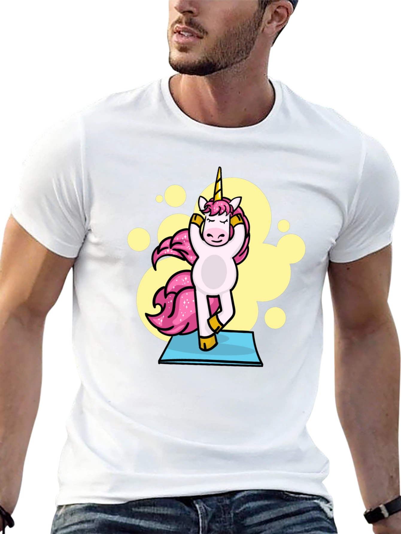 Yoga Unicorn Black T-Shirt