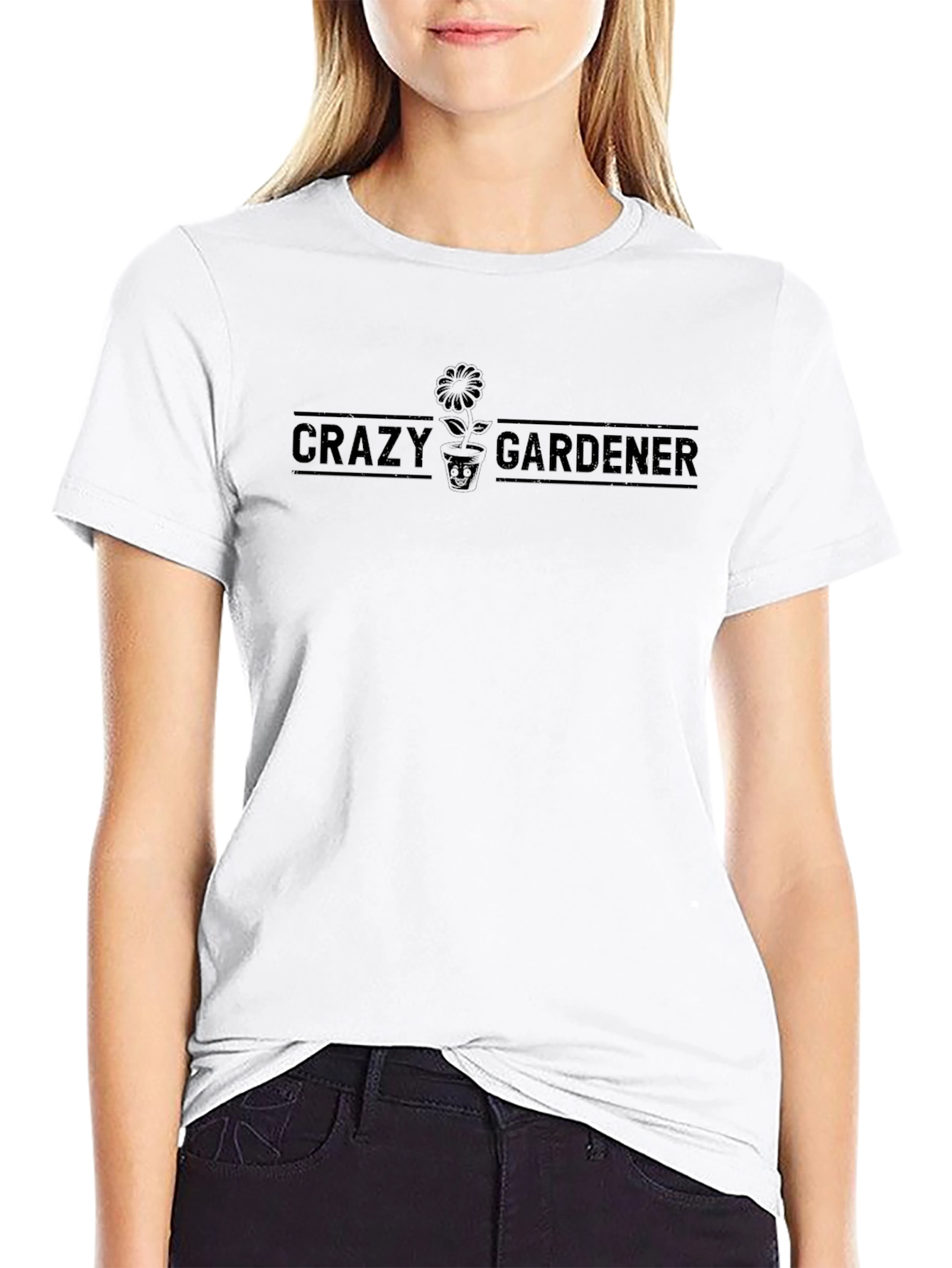 Crazy Gardener Graphic T-Shirt - Black Cotton Tee