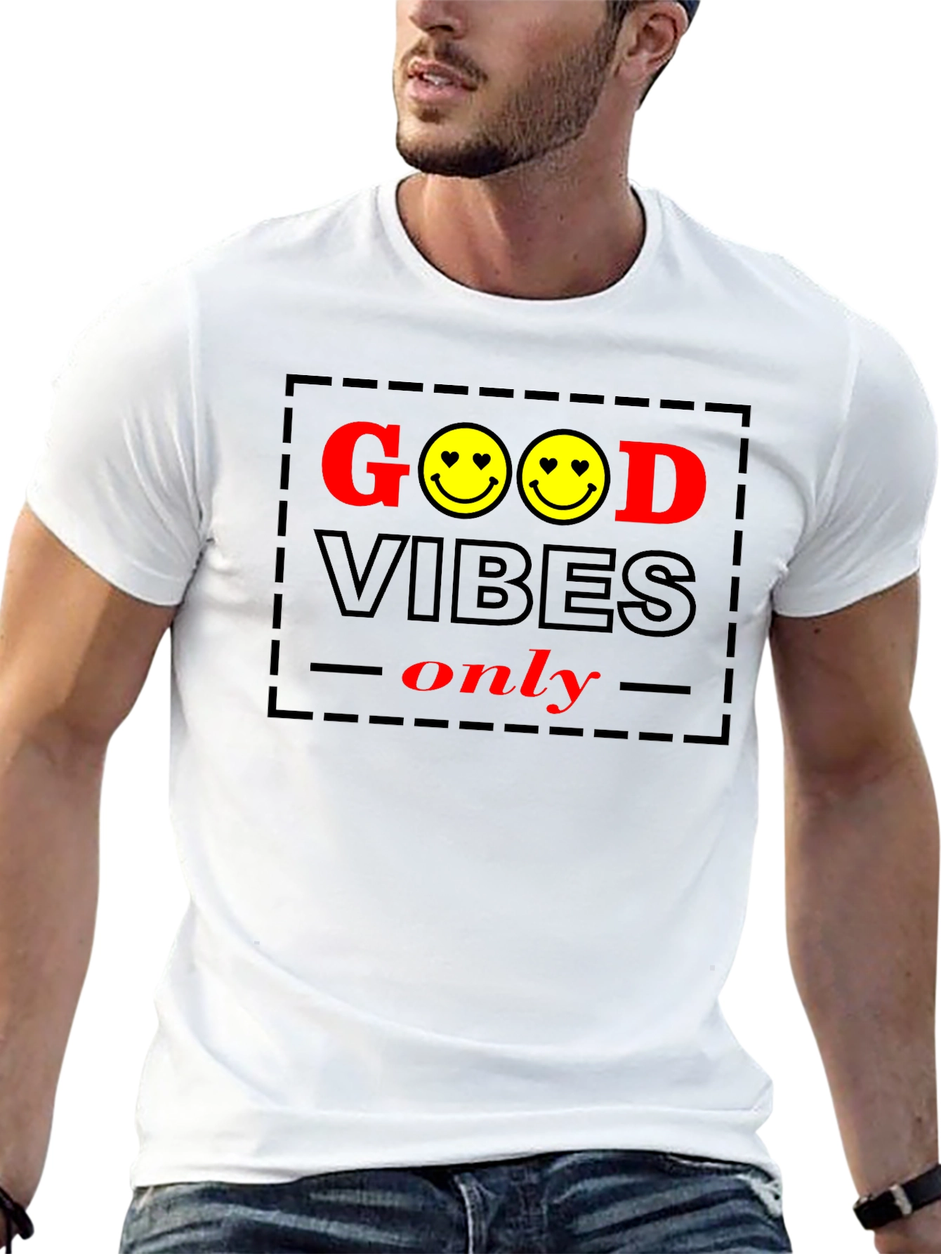 Good Vibes Only Graphic Tee - Black Cotton T-Shirt