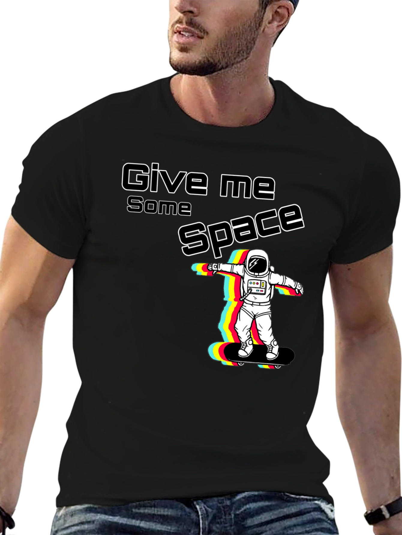 Give Me Space Astronaut Skateboard Graphic T-Shirt