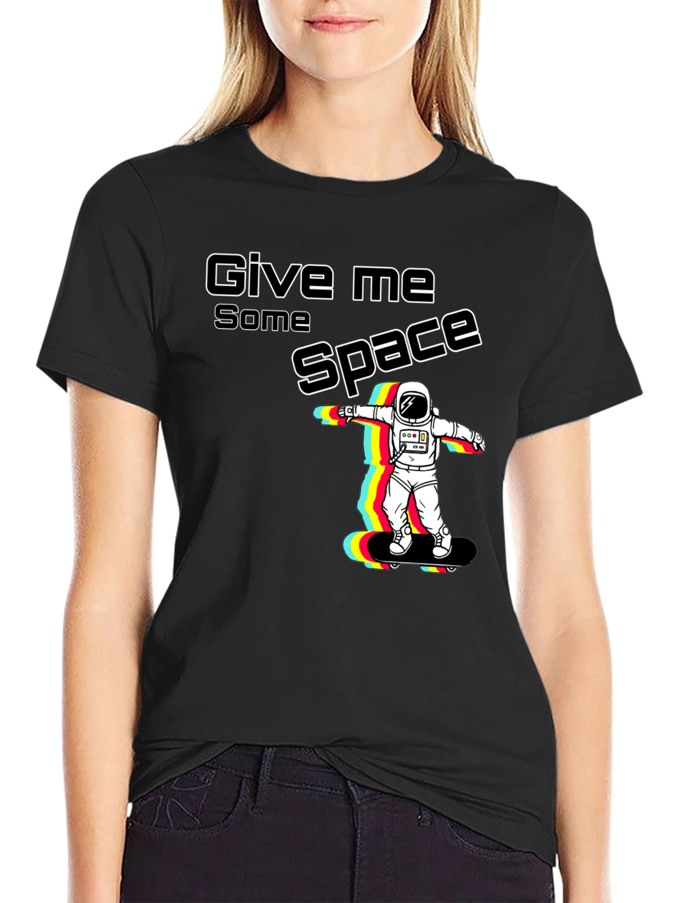 Give Me Space Astronaut Skateboard Graphic T-Shirt