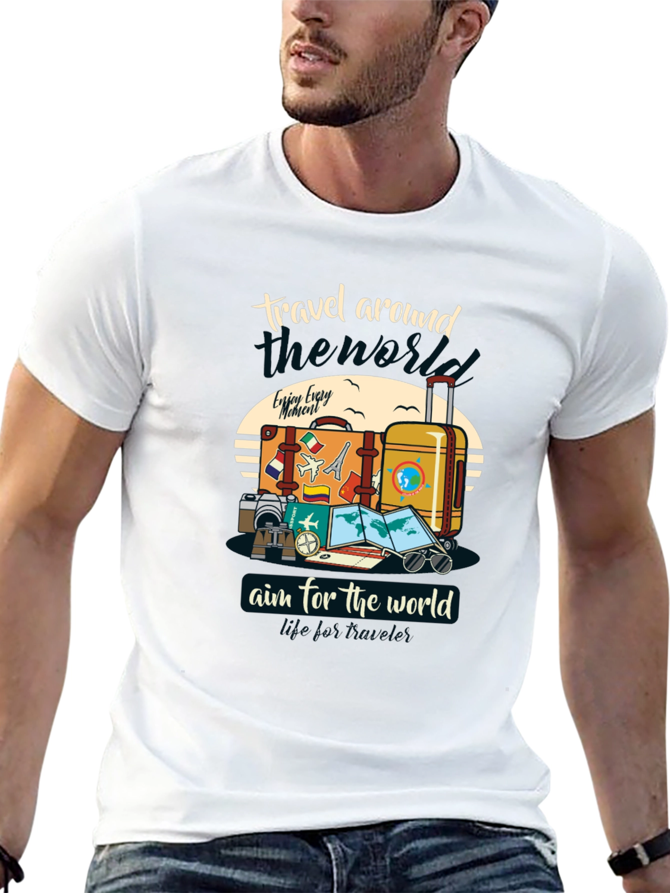 Travel Around the World Graphic T-Shirt