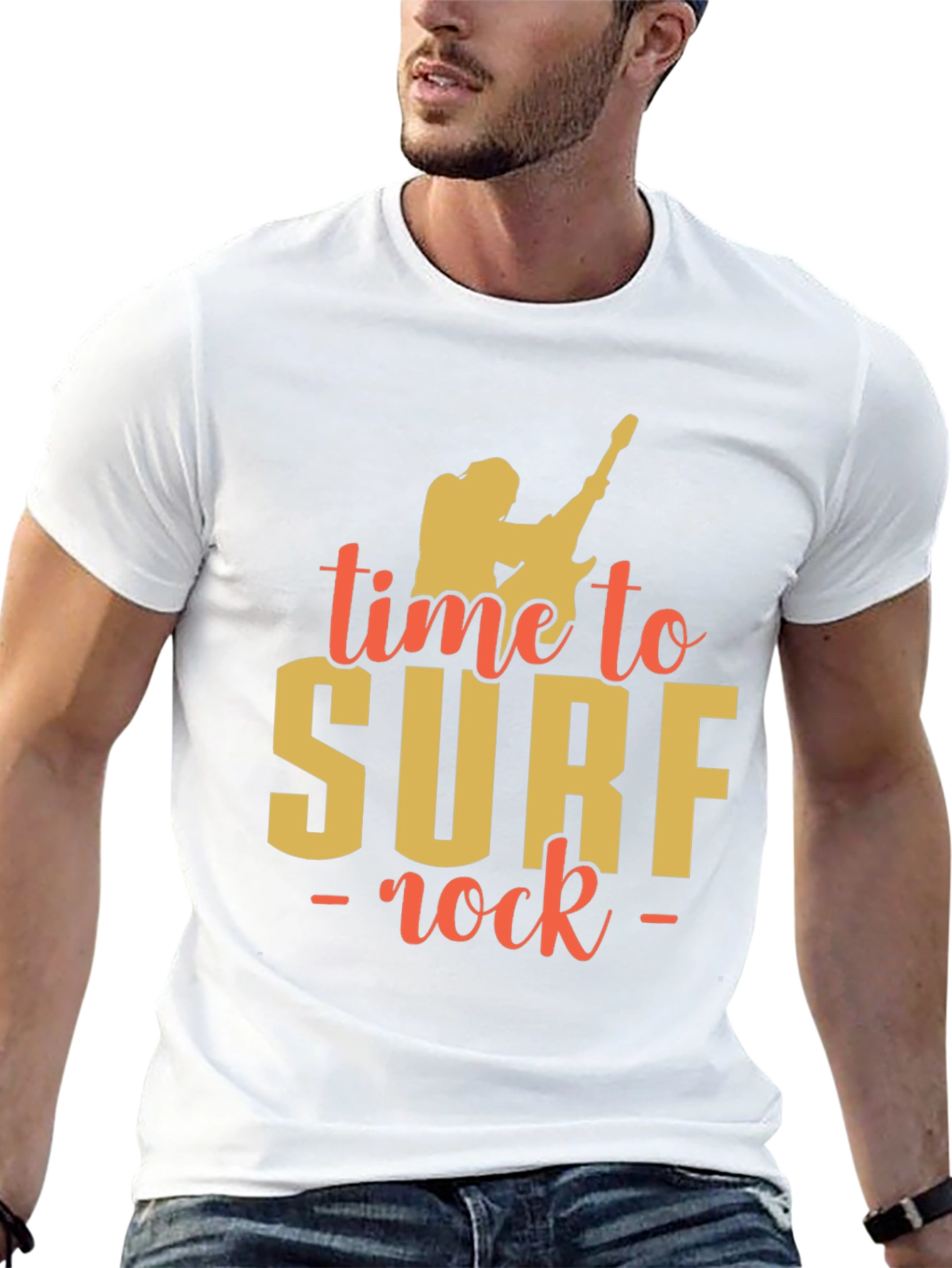 Time to Surf Rock Graphic T-Shirt - Black
