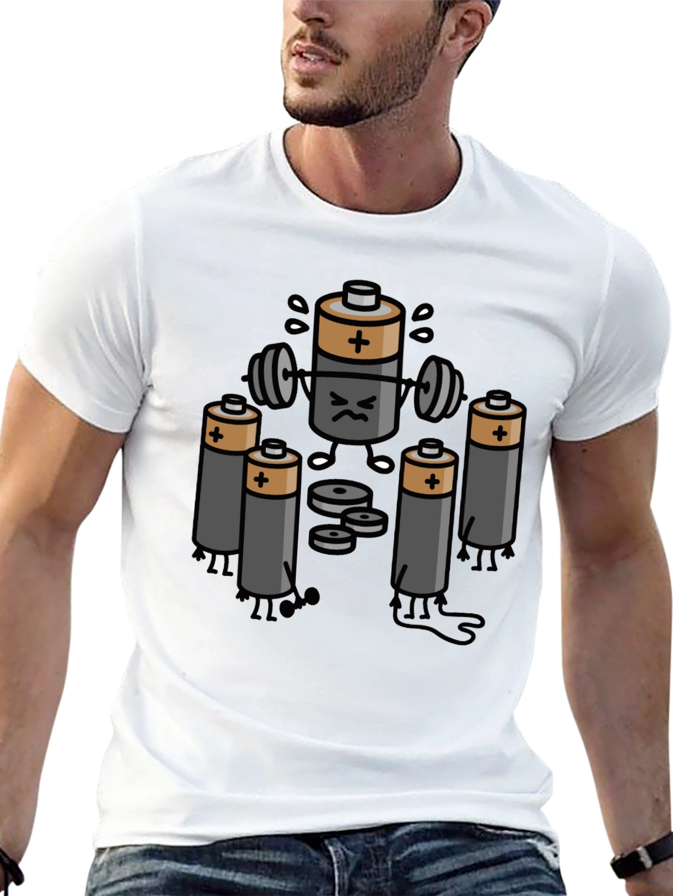 Battery Gym T-Shirt - Funny Workout Design