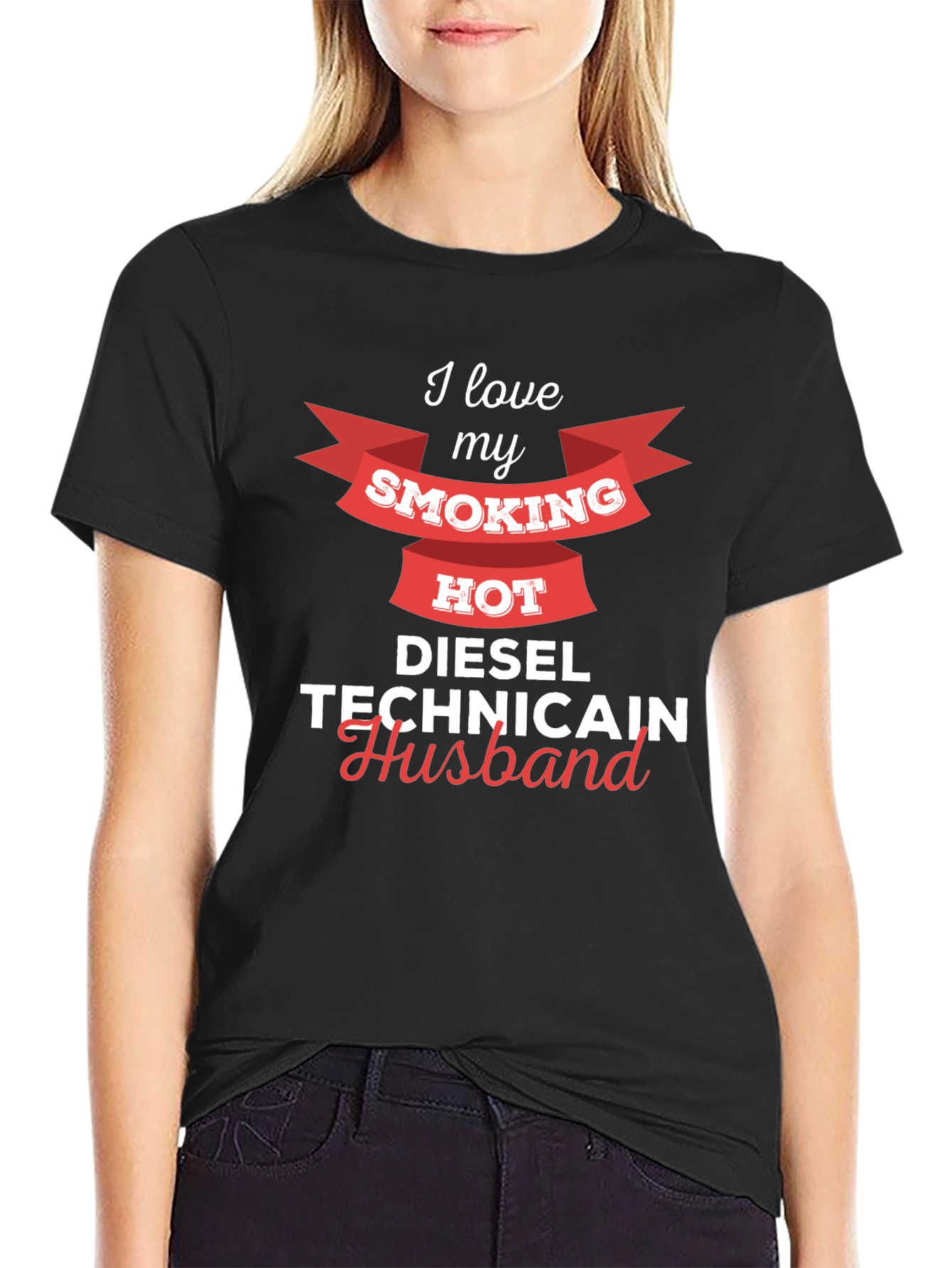 I Love My Smoking Hot Diesel Technician Husband T-Shirt