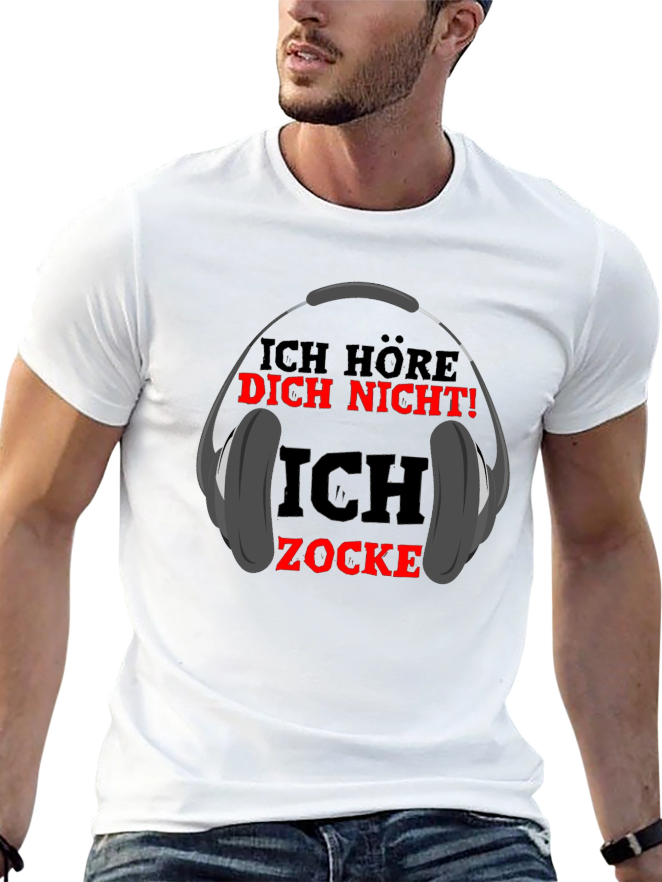 Ich Zocke T-Shirt - Gamer Headphone Tee