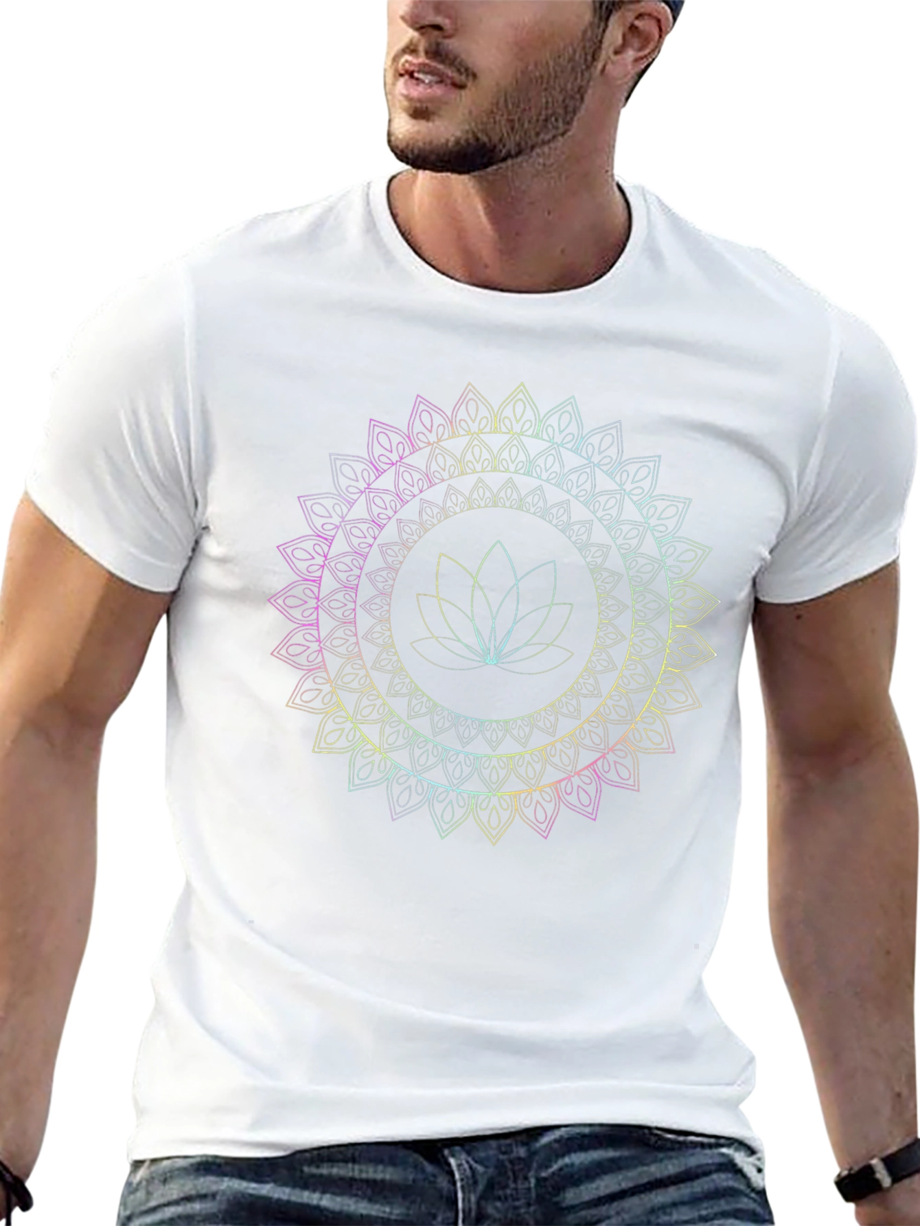 Lotus Mandala Graphic Tee - Mens Black T-Shirt