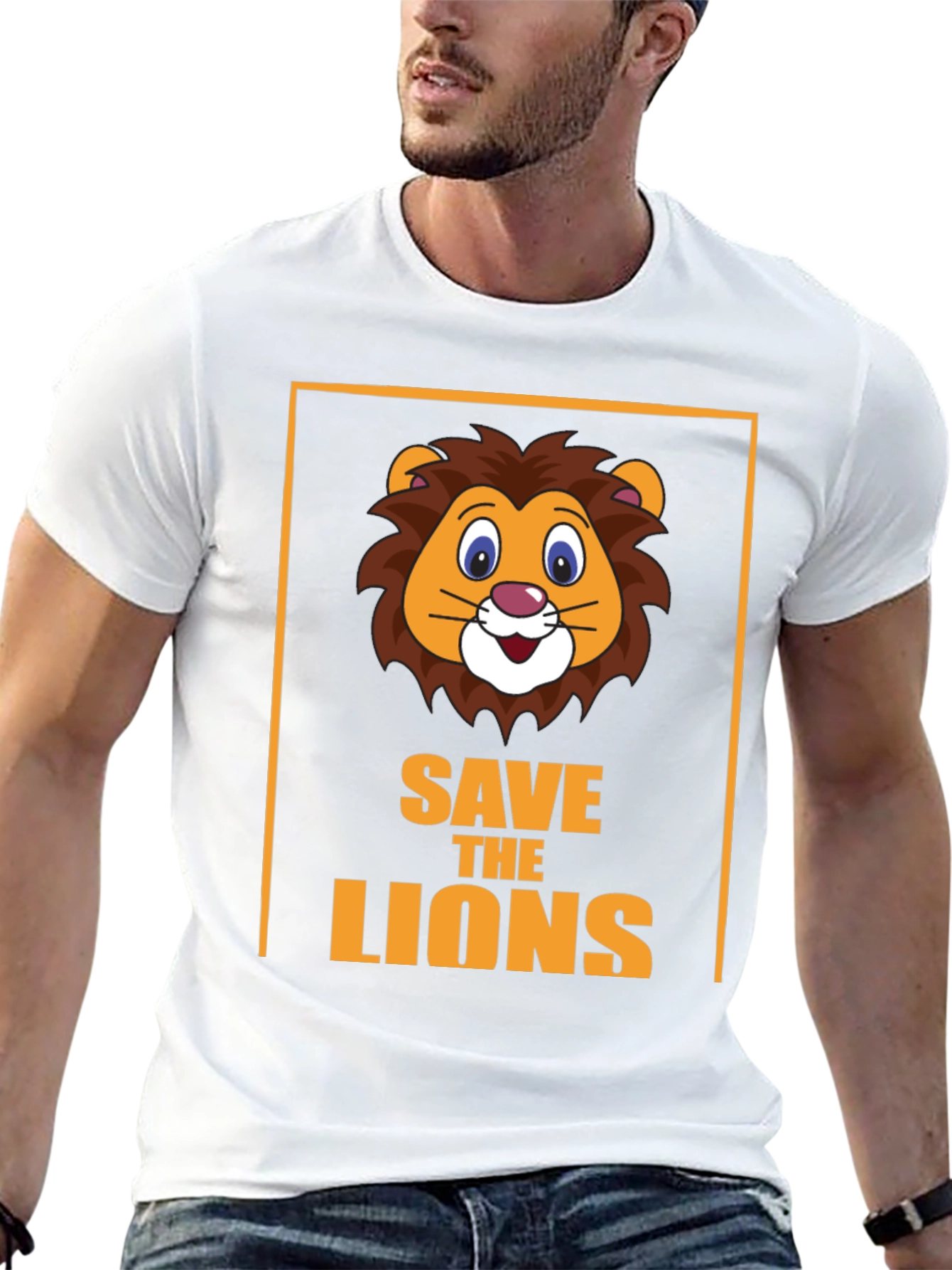 Save The Lions Graphic T-Shirt Black Tee