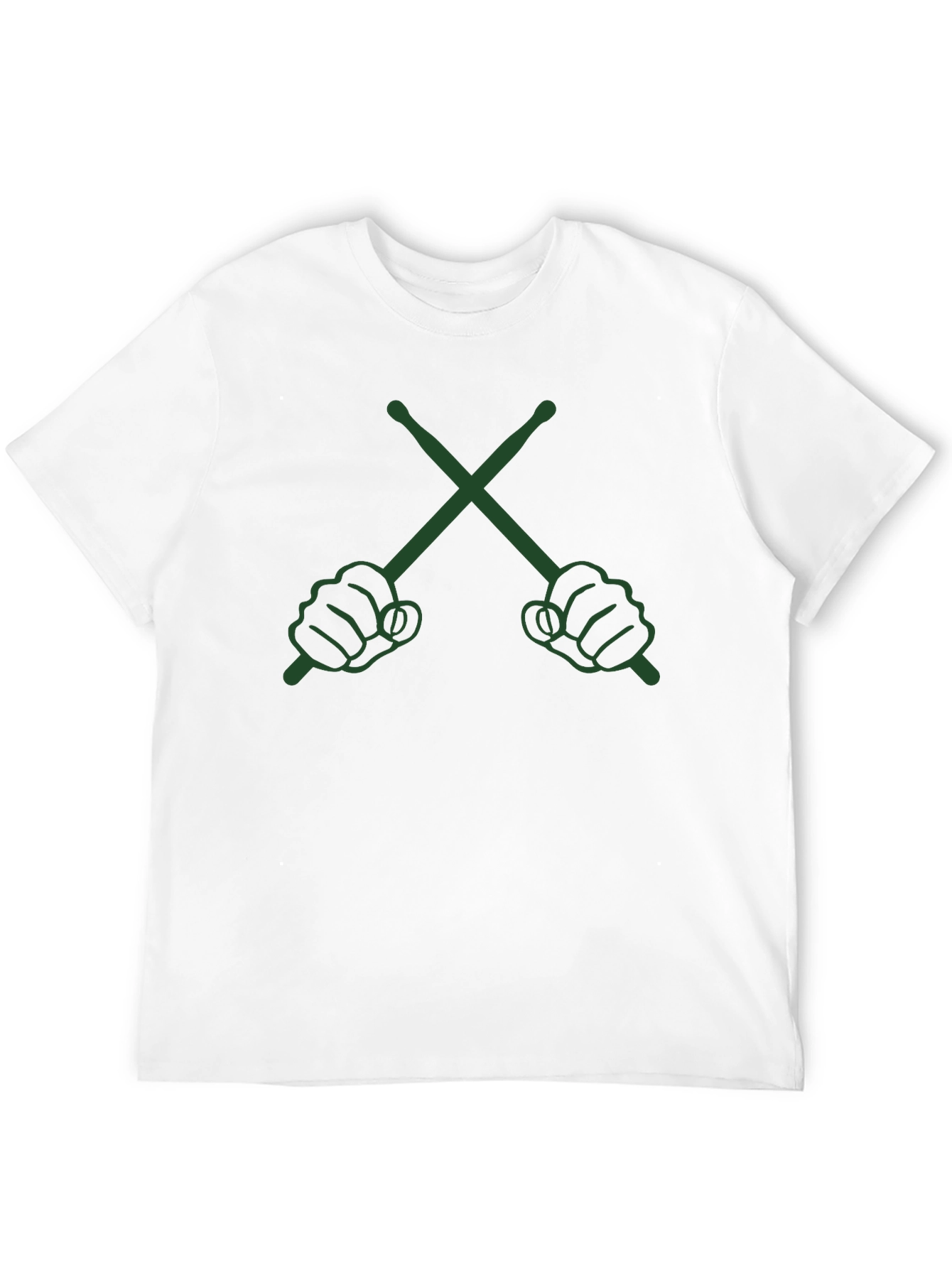 Drummers Crossed Sticks Graphic T-Shirt - Black