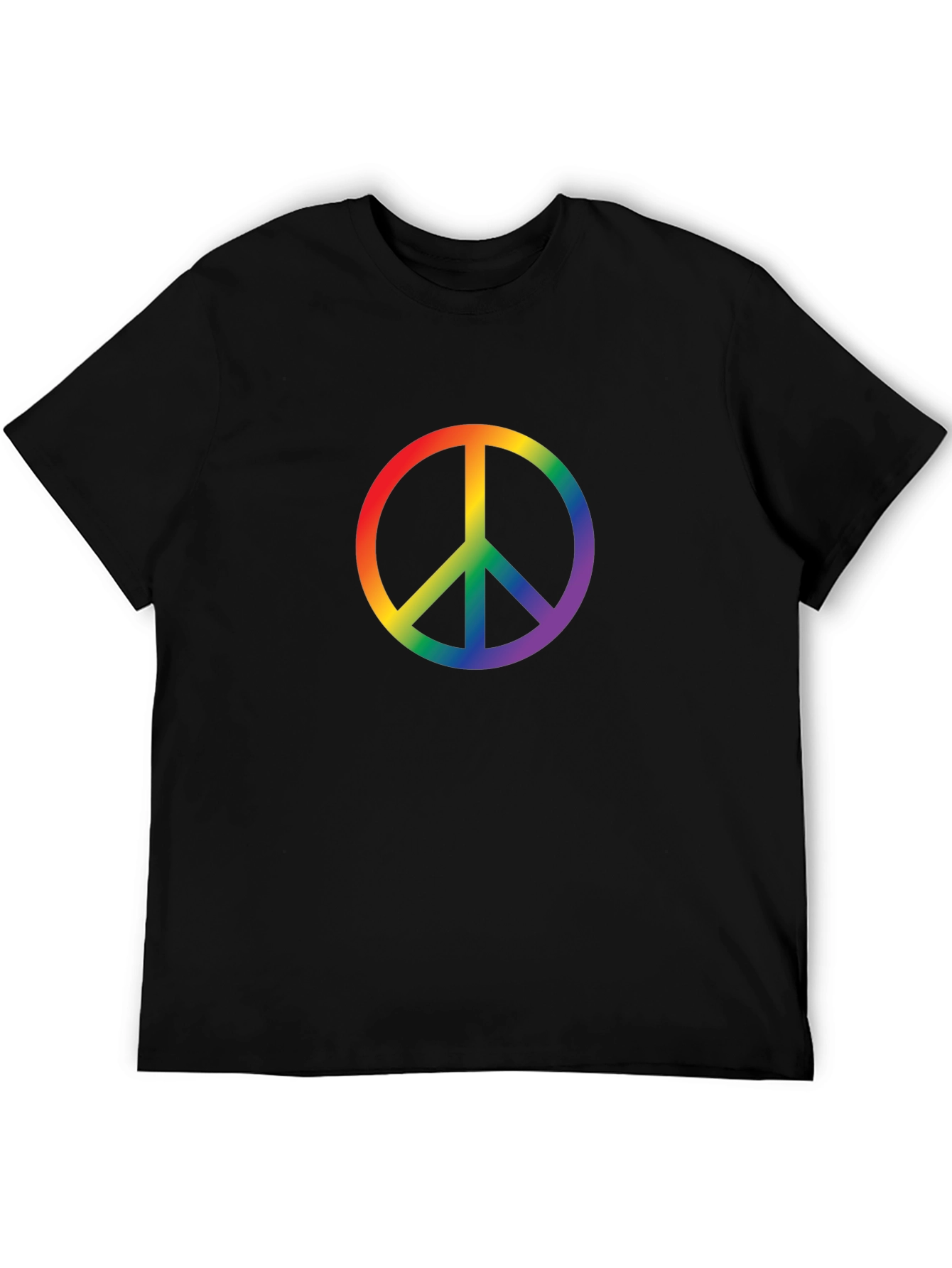 Rainbow Peace Sign Black T-Shirt