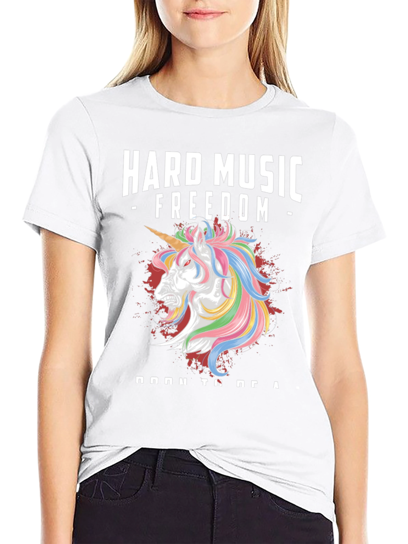 Hard Music Freedom Unicorn Graphic Tee