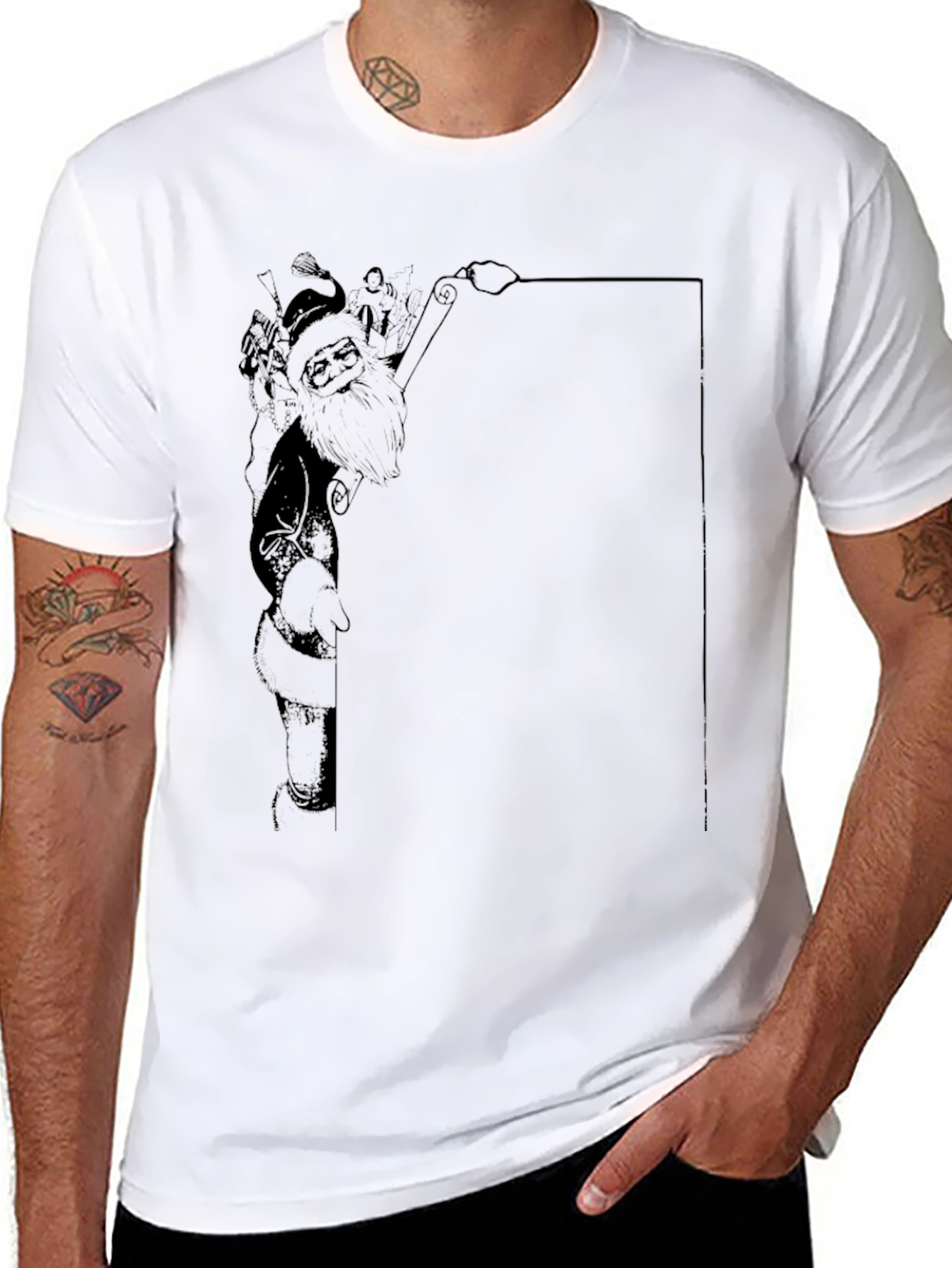 Santas List Tee - Black Graphic T-Shirt
