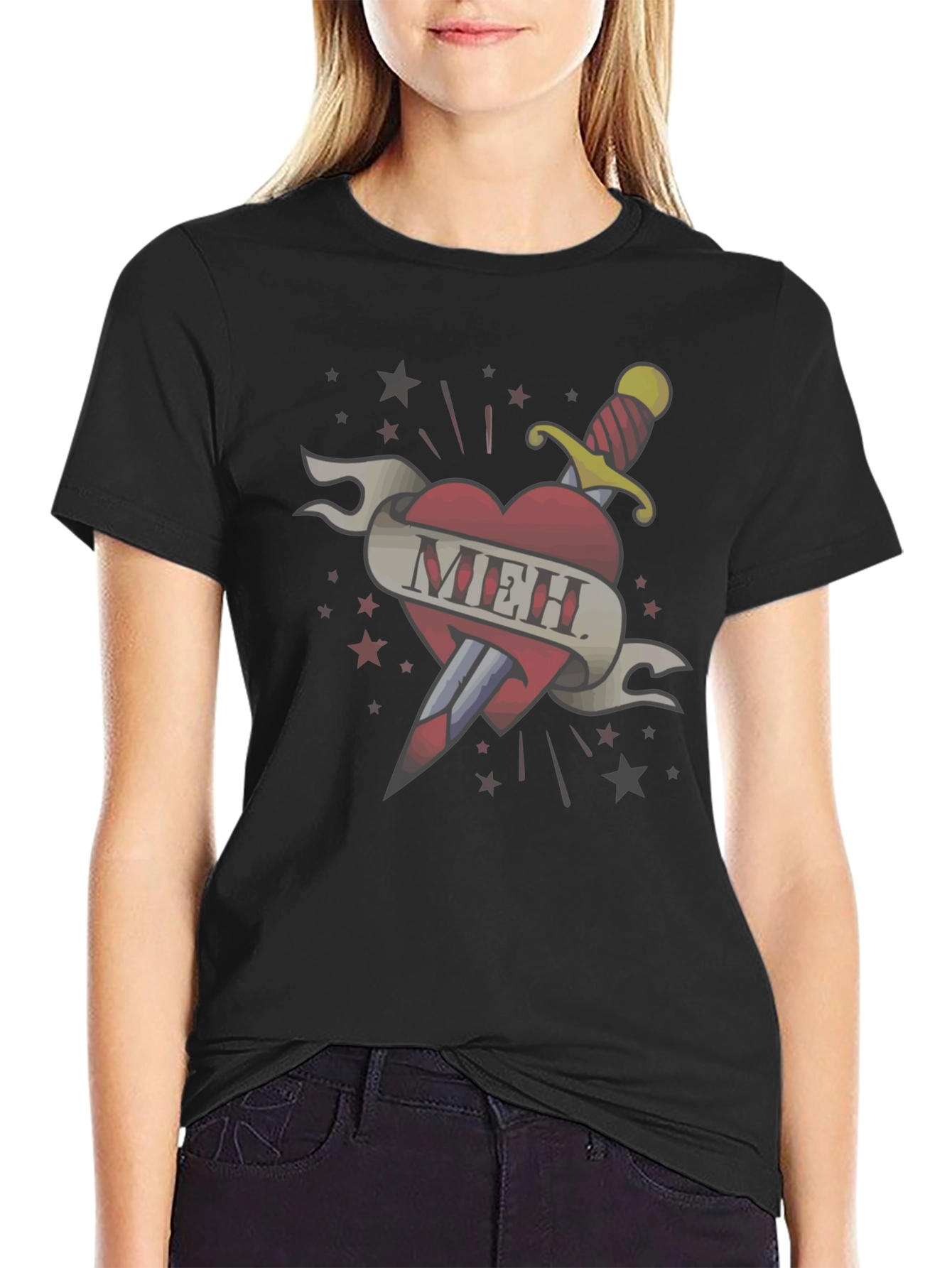 Meh Heart Tattoo T-Shirt