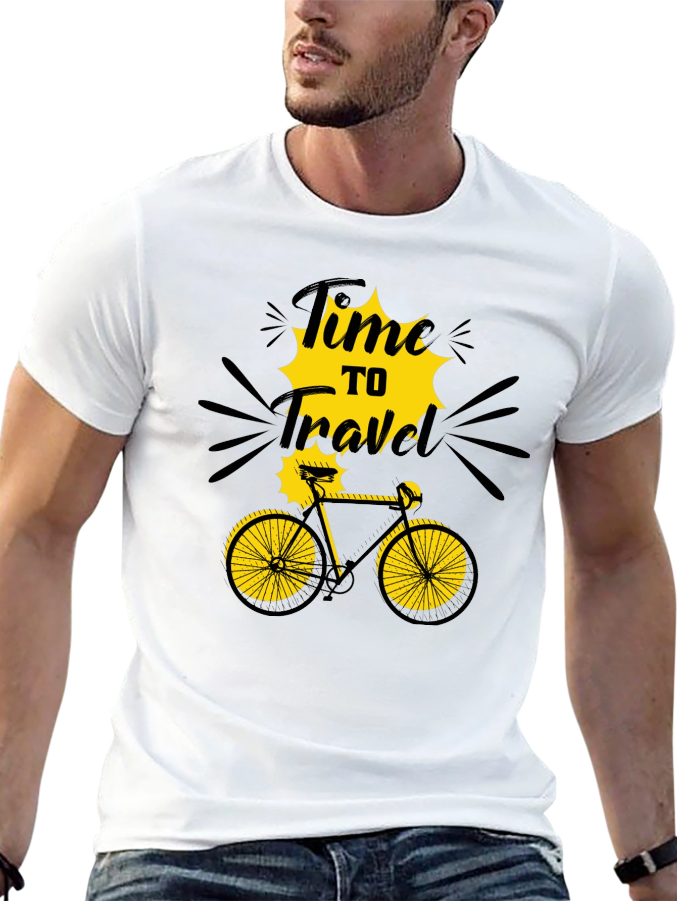 Time to Travel Graphic T-Shirt - Bike Adventure