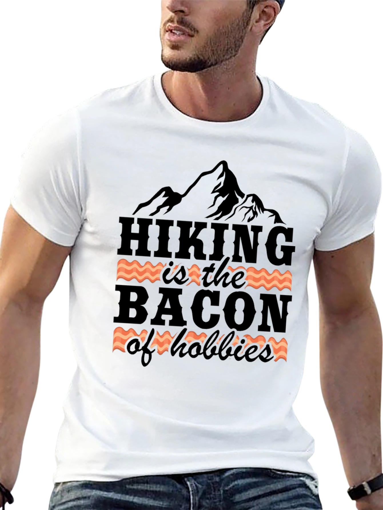 Hiking is the Bacon of Hobbies Graphic T-Shirt