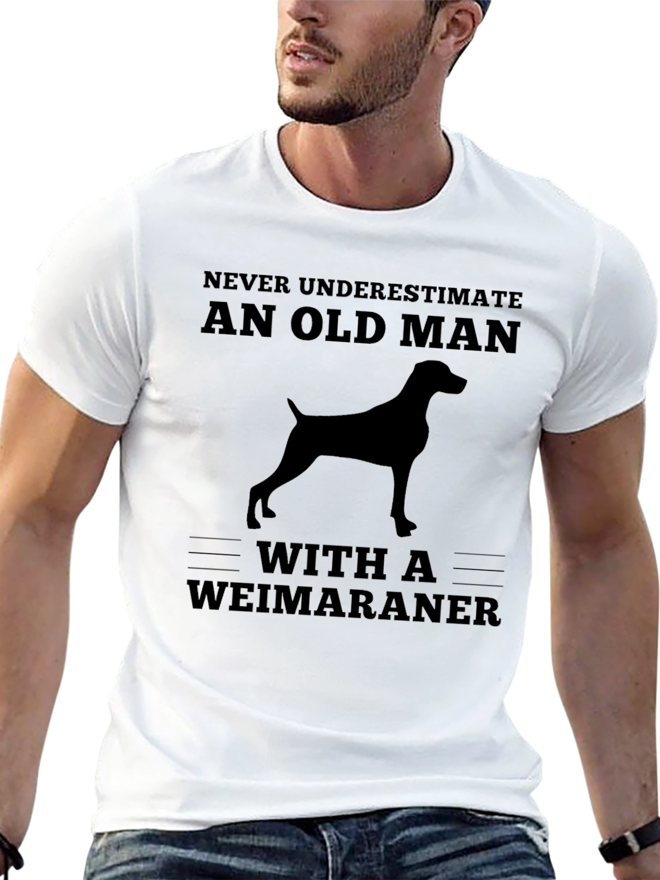 Weimaraner Dog Old Man T-Shirt