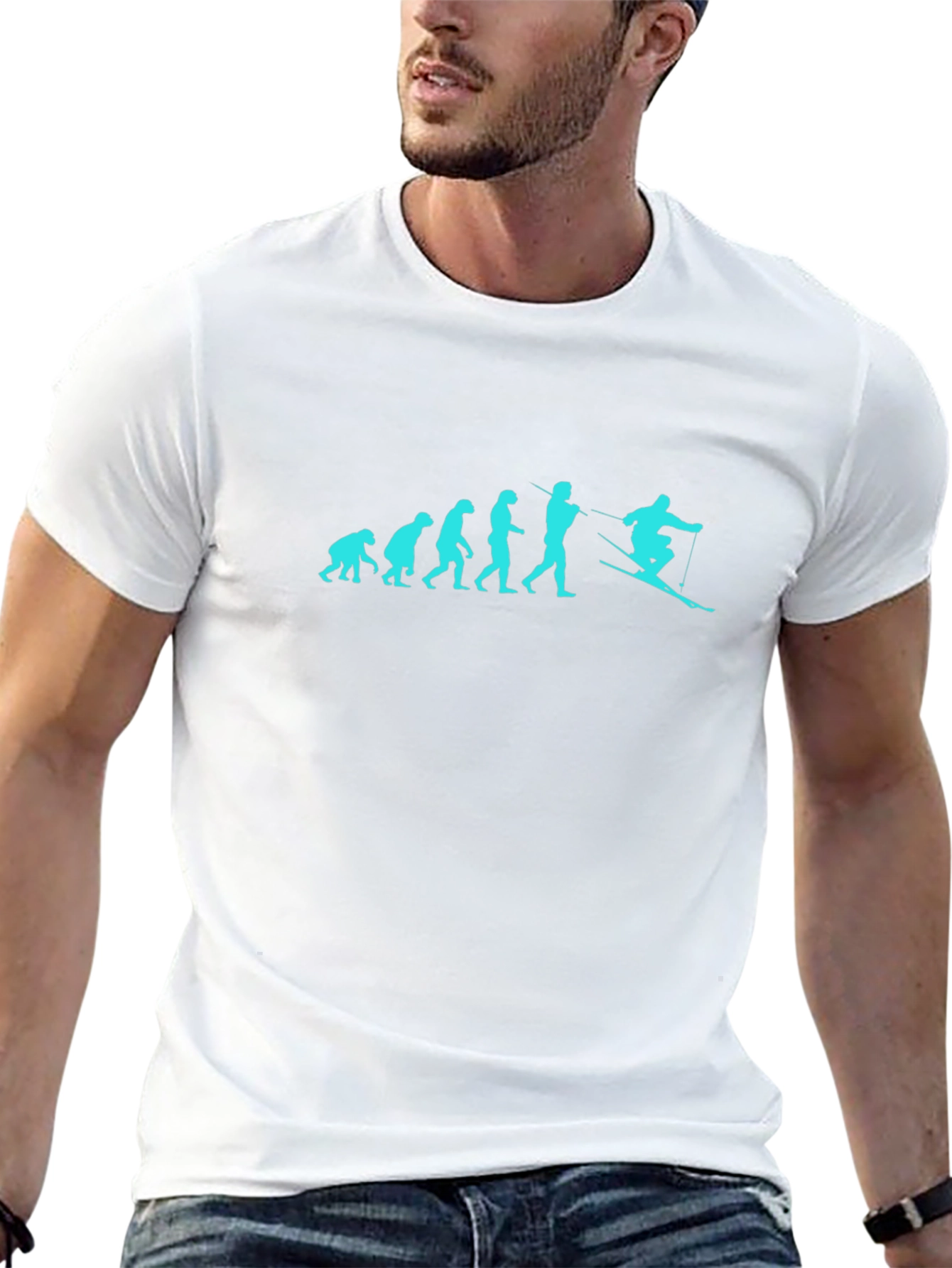 Evolution of Skiing T-Shirt - Black