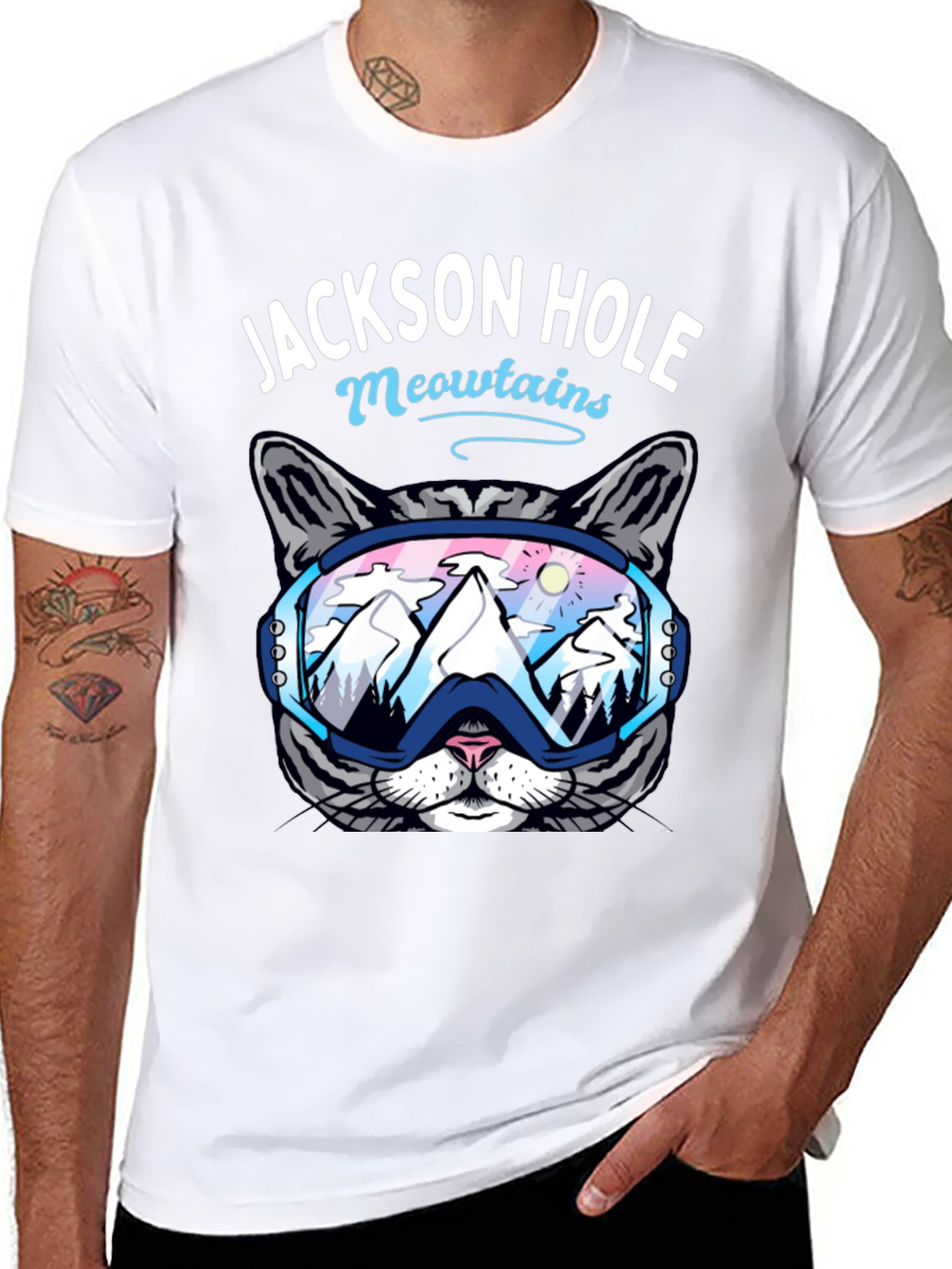 Jackson Hole Meowtains Cat Ski T-Shirt