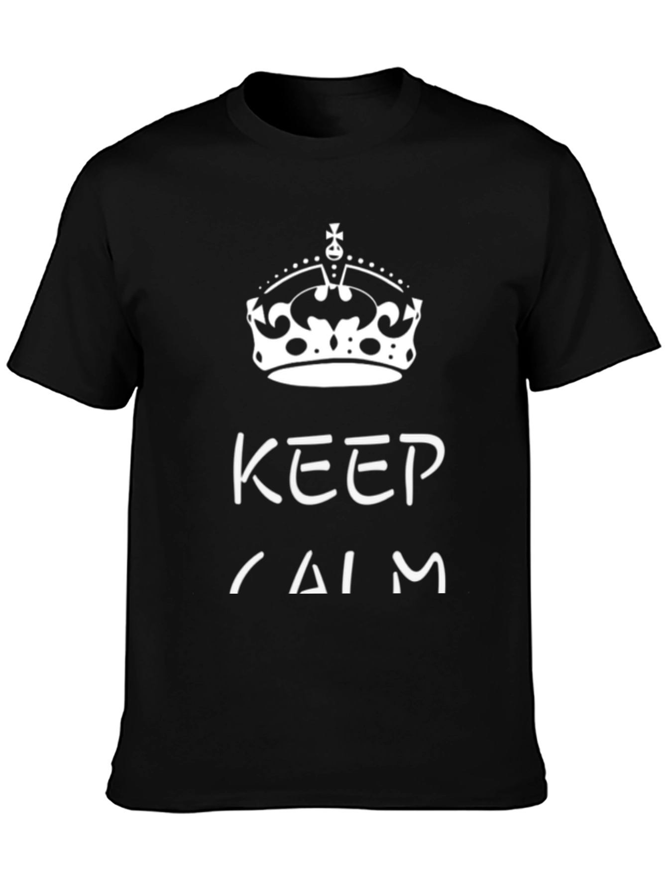 Keep Calm Graphic Tee - Black Cotton