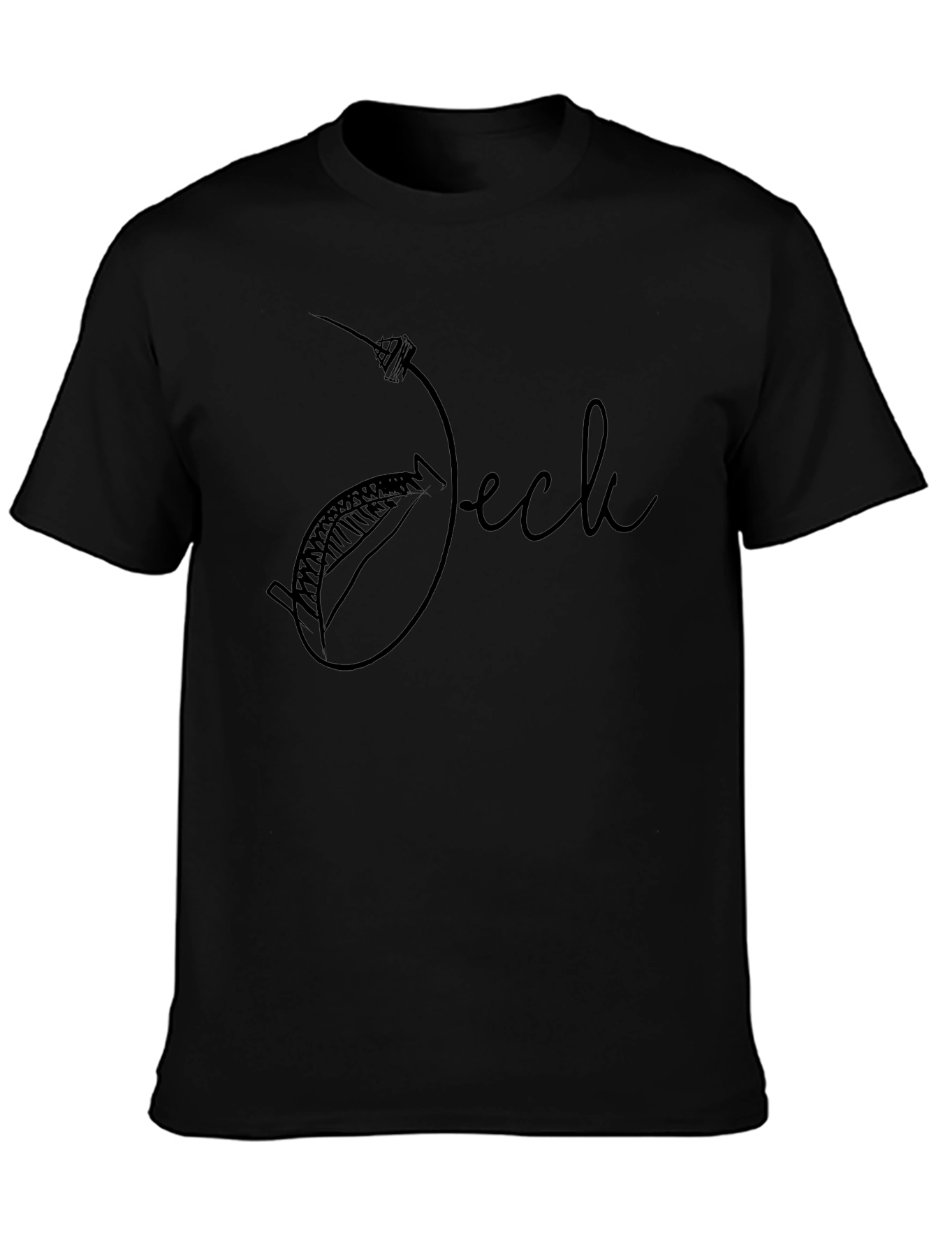 Whimsical Black Graphic Tee - Jock Design