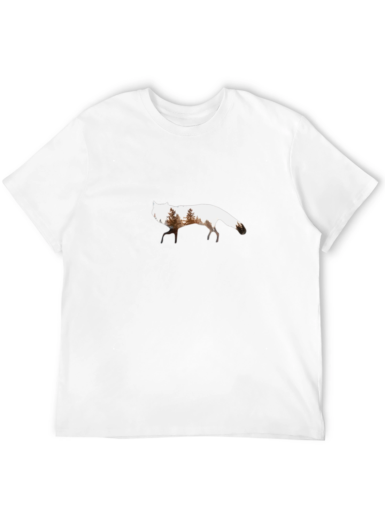 Nature Wolf Graphic Tee - Black Cotton Blend