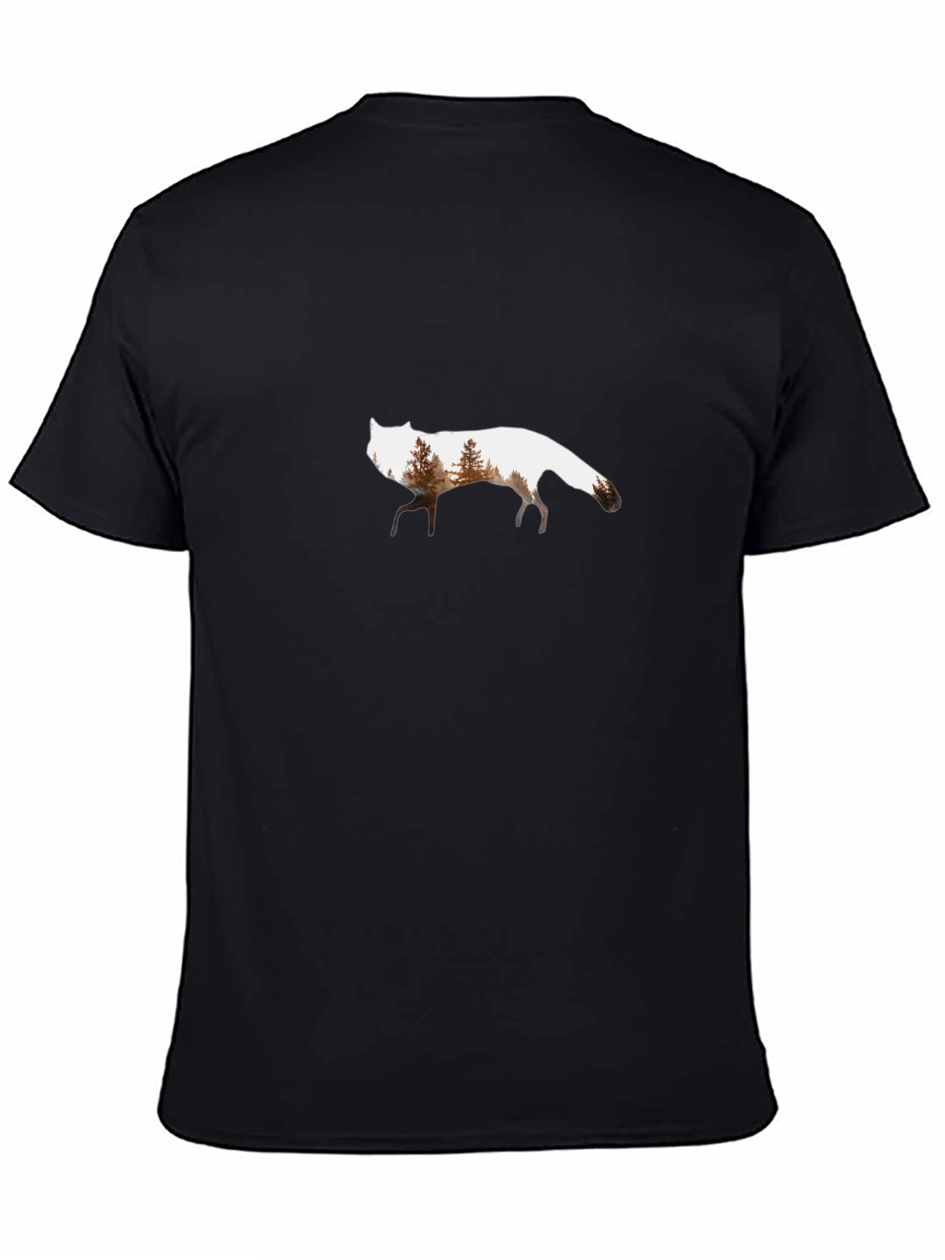 Nature Wolf Graphic Tee - Black Cotton Blend