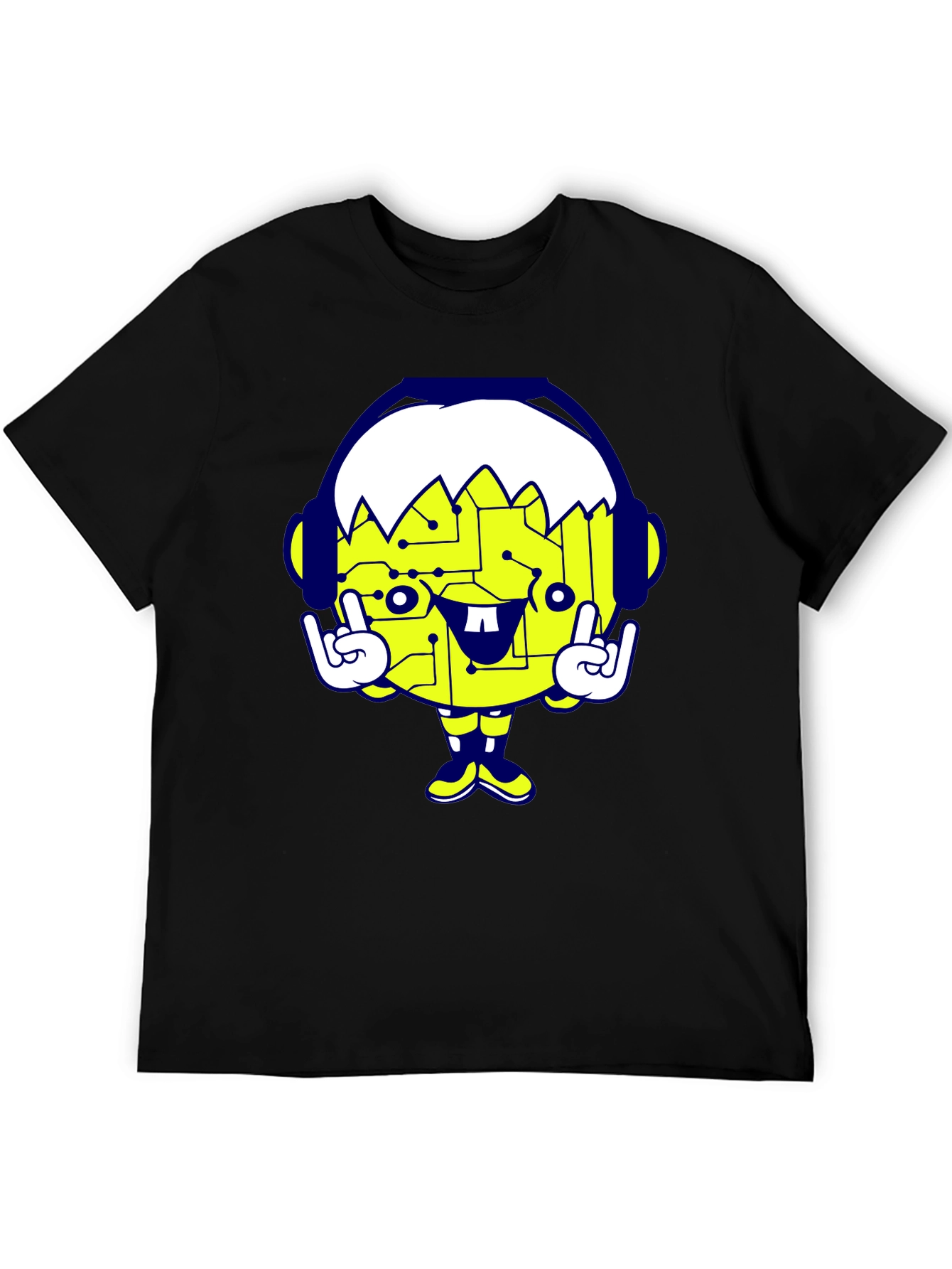 Cool Cartoon Graphic Black T-Shirt