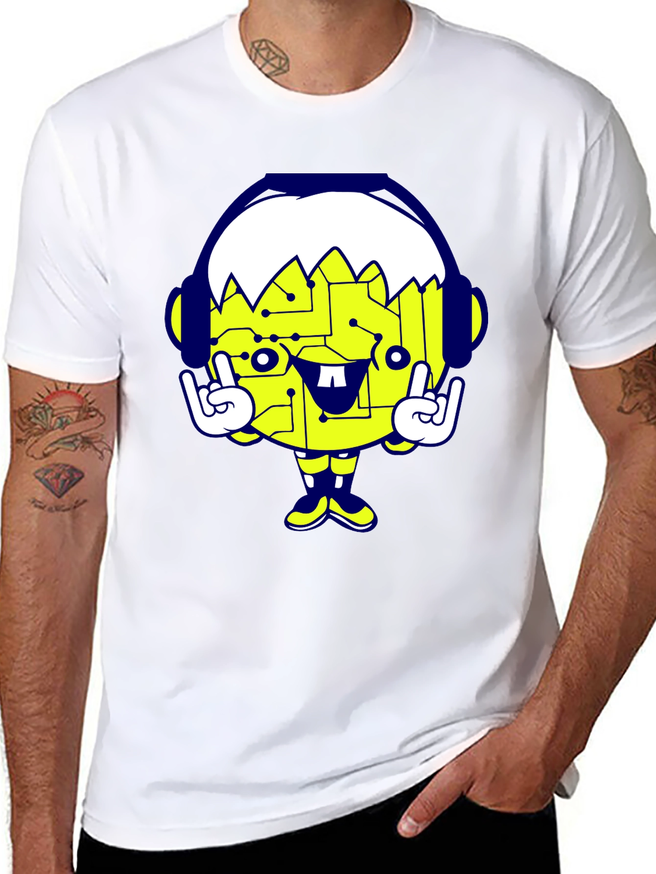Cool Cartoon Graphic Black T-Shirt