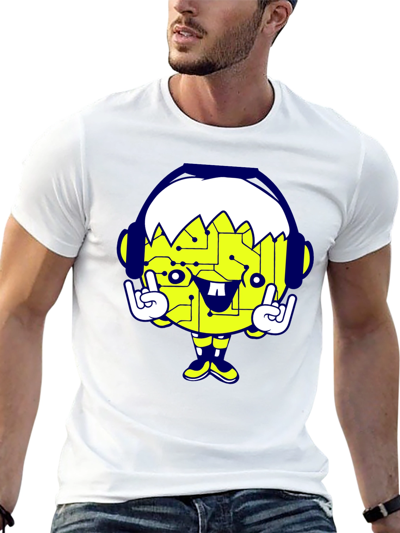 Cool Cartoon Graphic Black T-Shirt