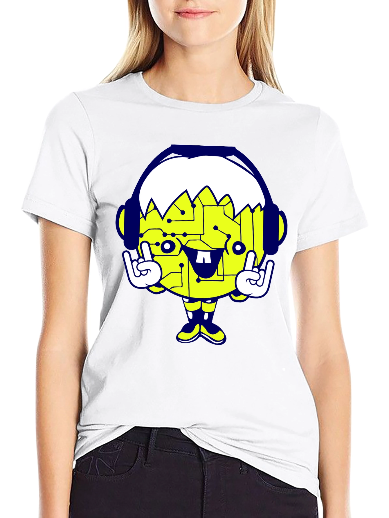 Cool Cartoon Graphic Black T-Shirt