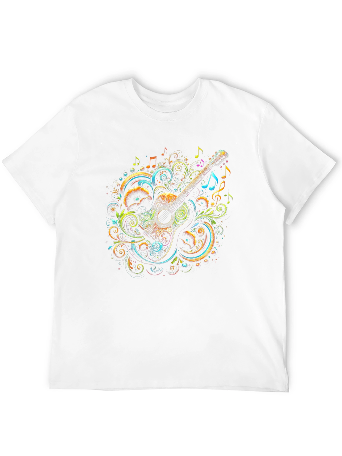 Musical Guitar Graphic Tee - Unique Artistic Design