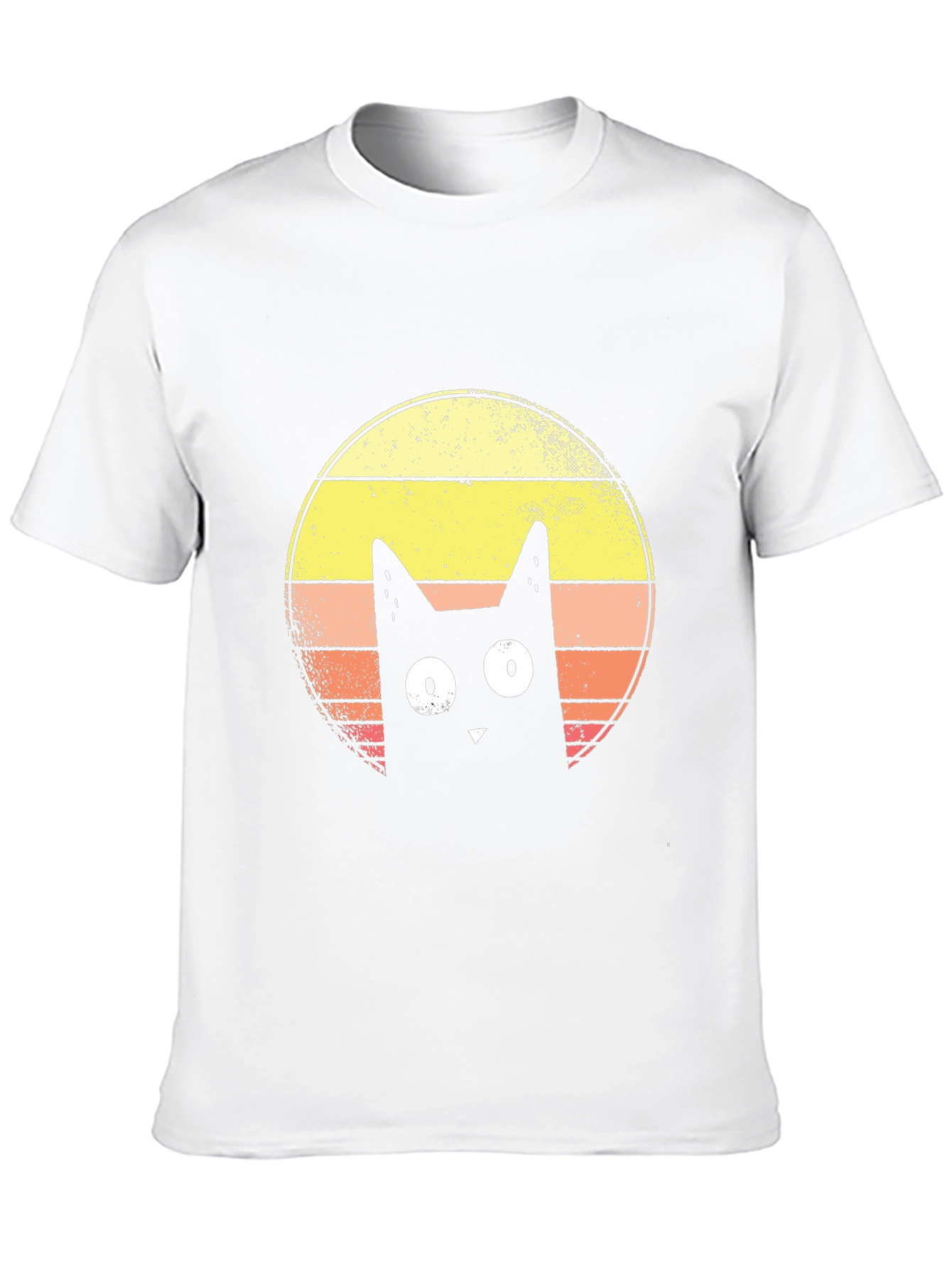 Retro Cat Graphic T-Shirt - Mens Black Tee