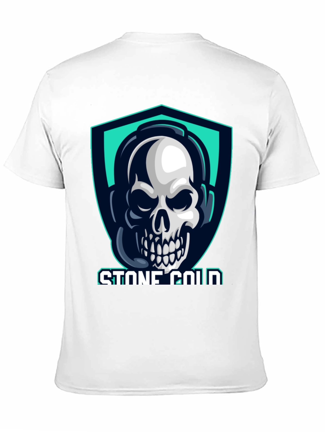 Stone Cold Gamer Skull Tee - Black Cotton T-Shirt